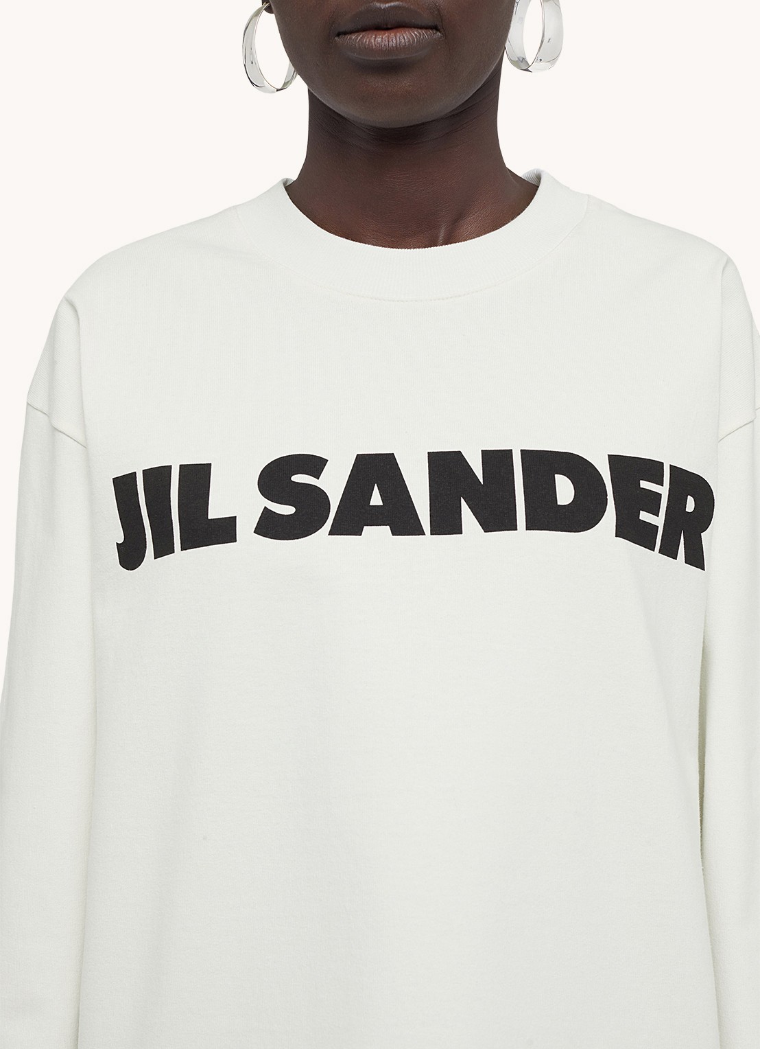 Jil Sander Longsleeve met logo - detail wit