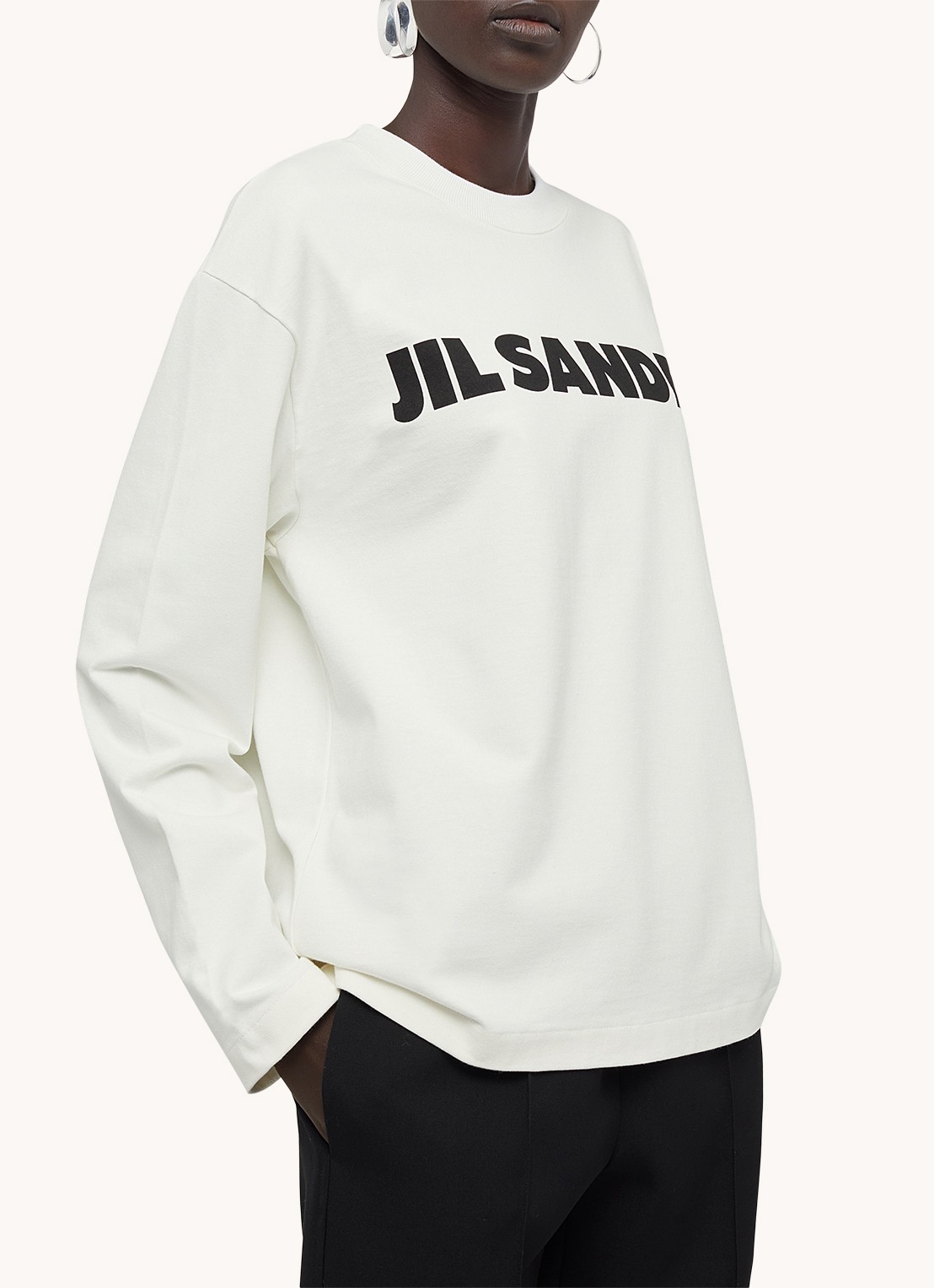 Jil Sander Longsleeve met logo - detail 2 wit