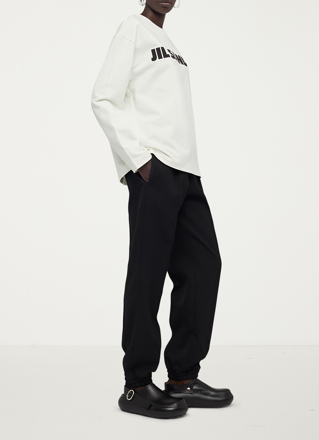 Jil Sander Longsleeve met logo - detail 4 wit