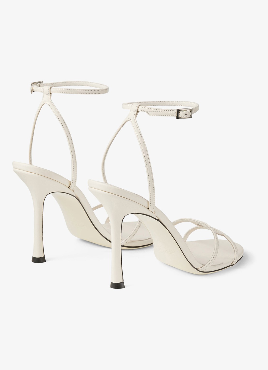 Jimmy Choo 1998 Leo 100 sandalette van lamsleer - achterkant 6 gebroken wit