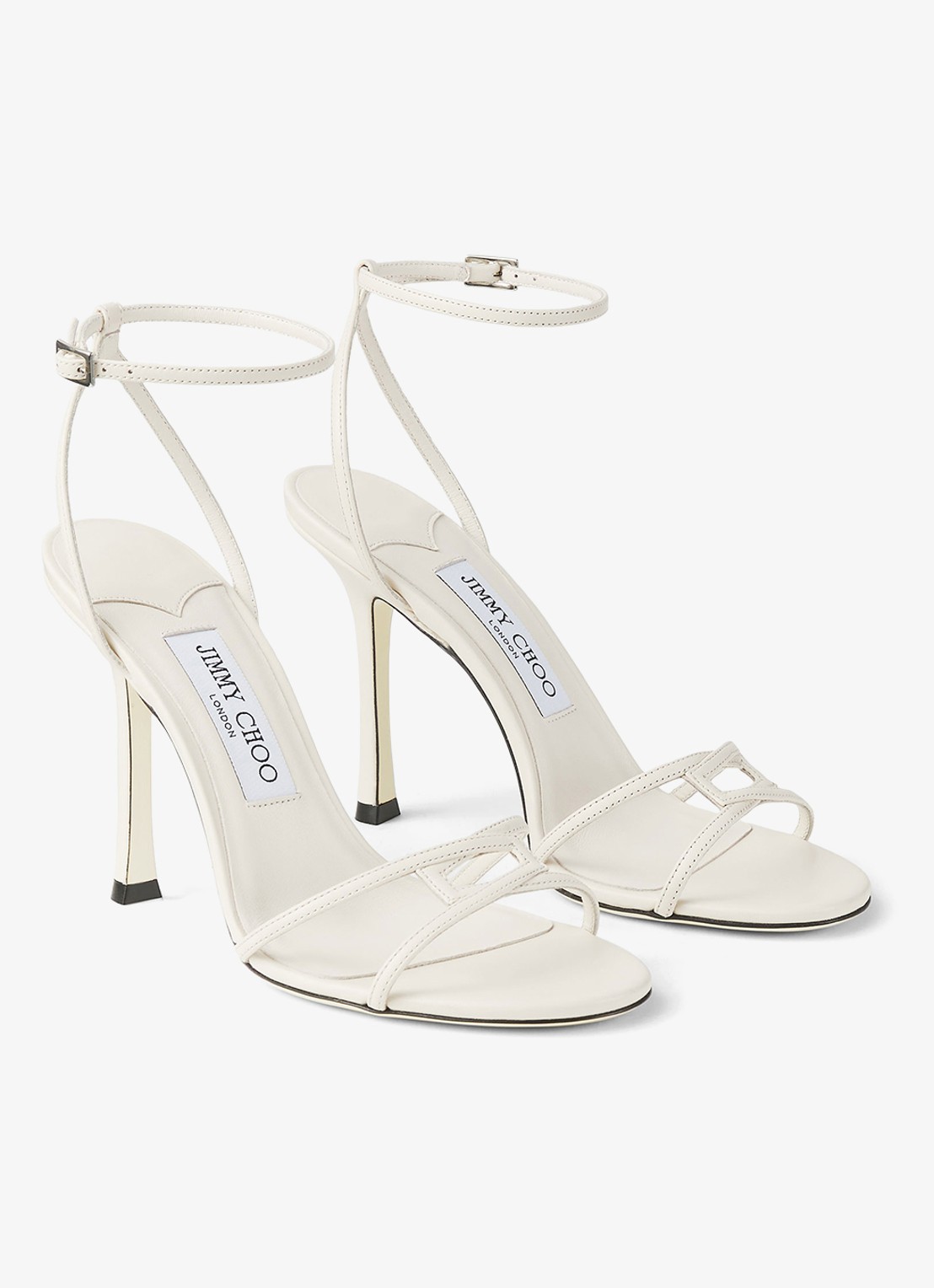 Jimmy Choo 1998 Leo 100 sandalette van lamsleer - detail 3 gebroken wit