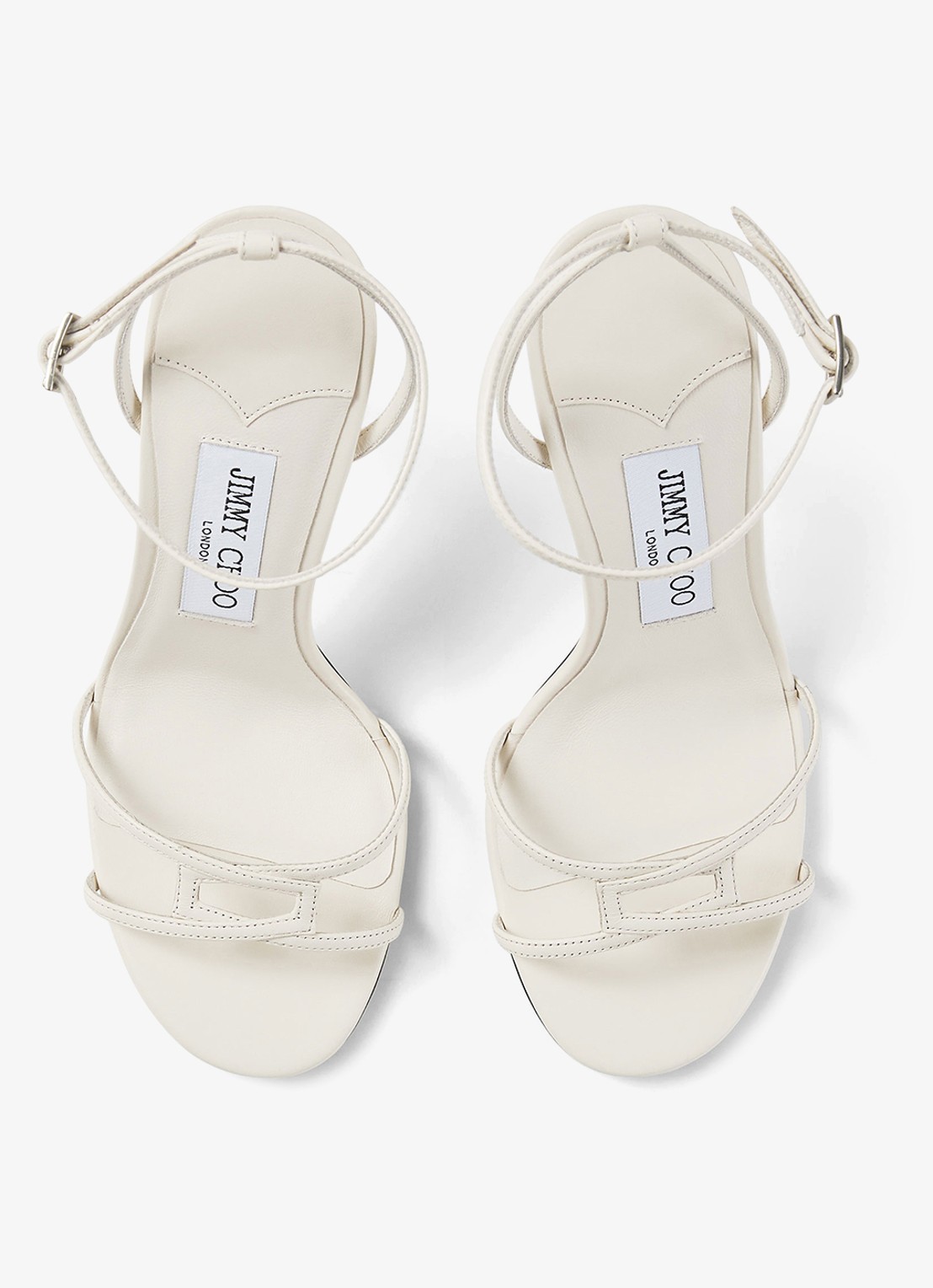 Jimmy Choo 1998 Leo 100 sandalette van lamsleer - detail 4 gebroken wit