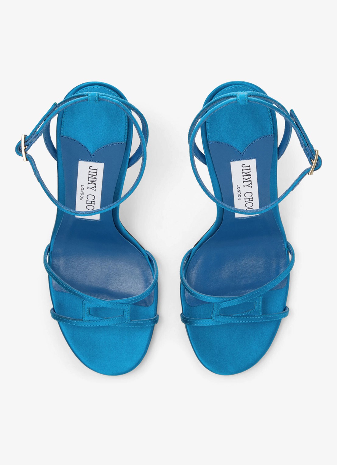 Jimmy Choo 1998 Leo 100 sandalette van satijn - detail 3 blauw