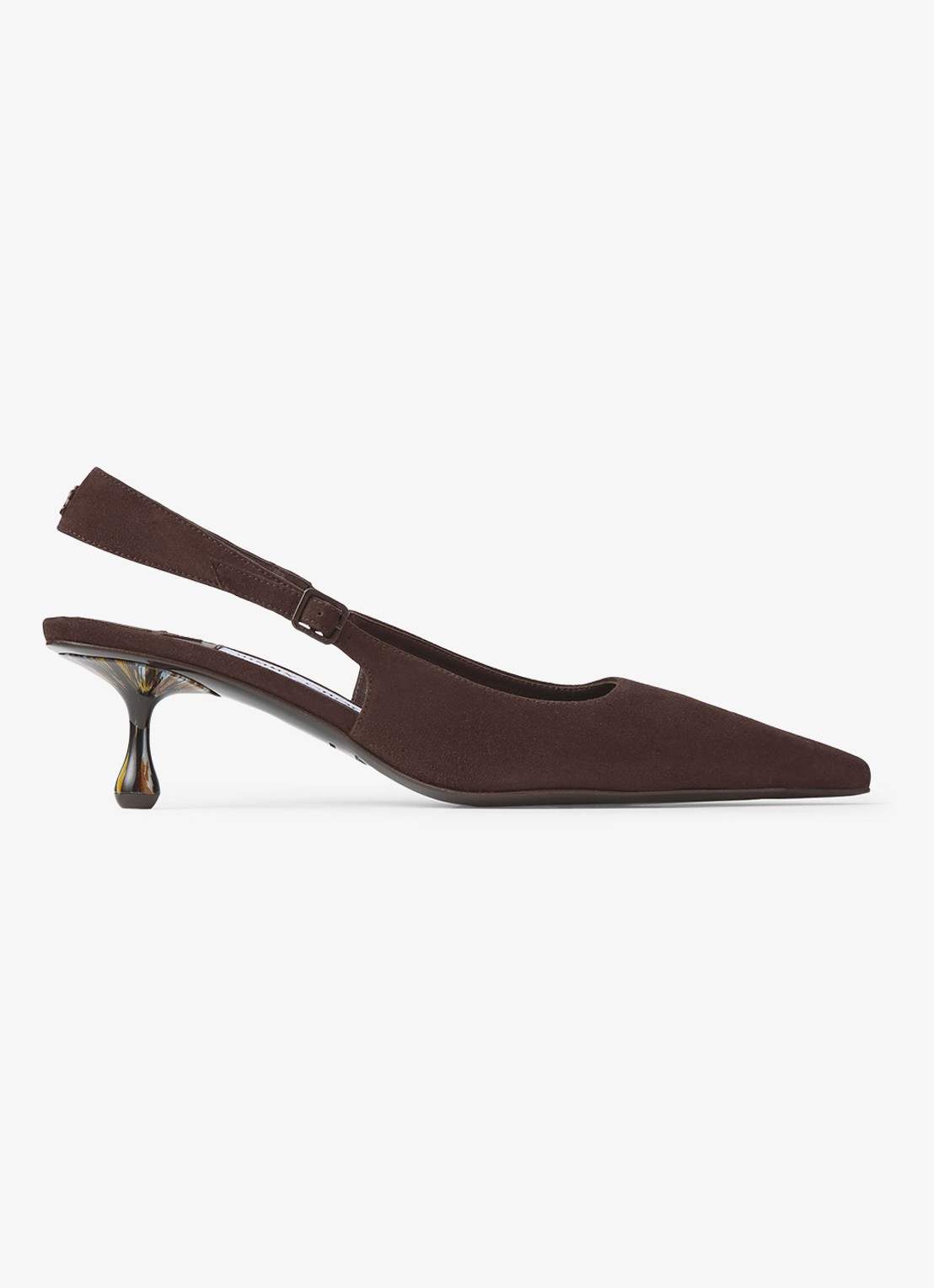 Jimmy Choo Amel 50 slingback van geitensuède - voorkant 4 donkerbruin