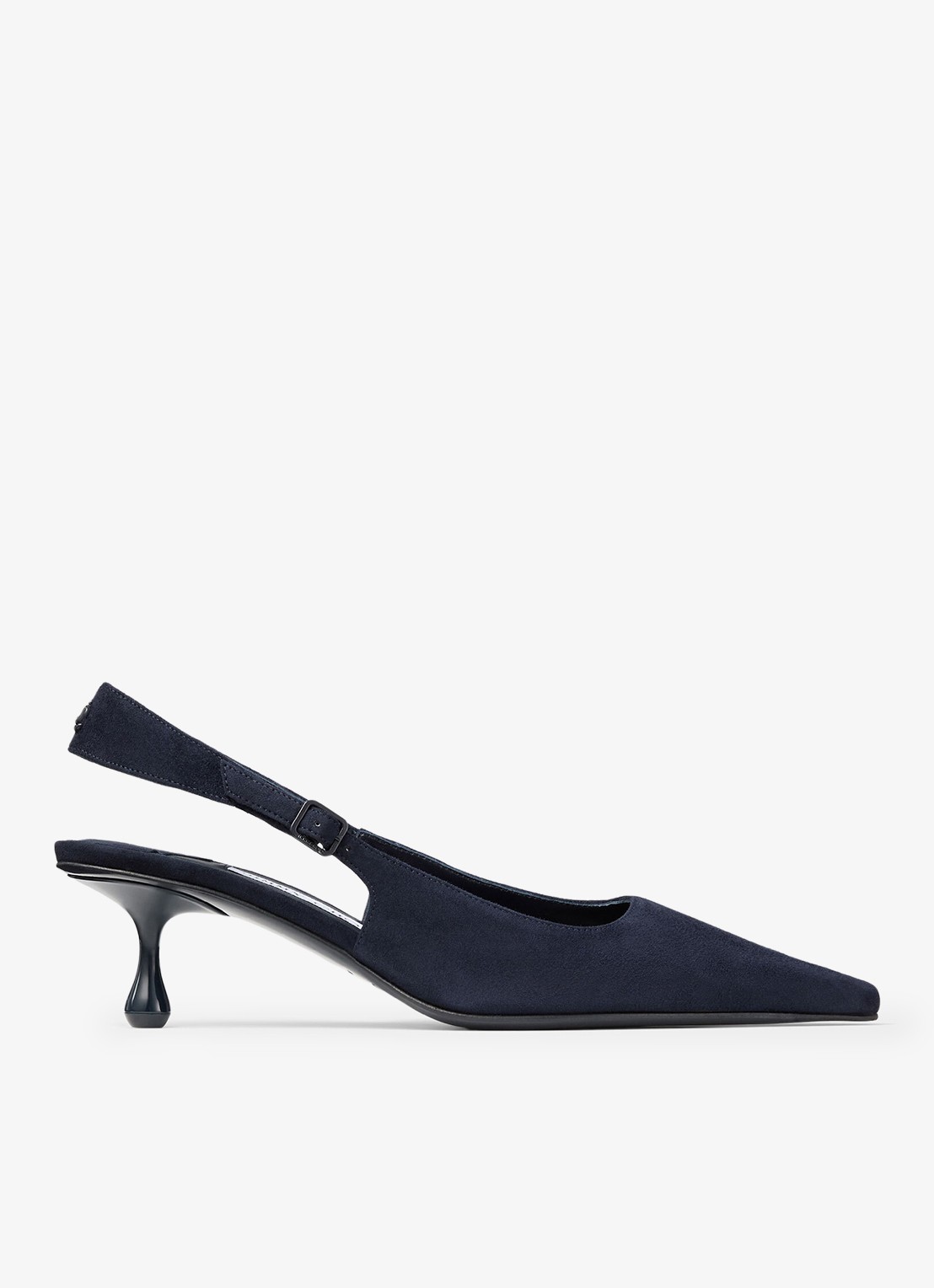 Jimmy Choo Amel 50 slingback van geitensuède - voorkant 4 donkerblauw