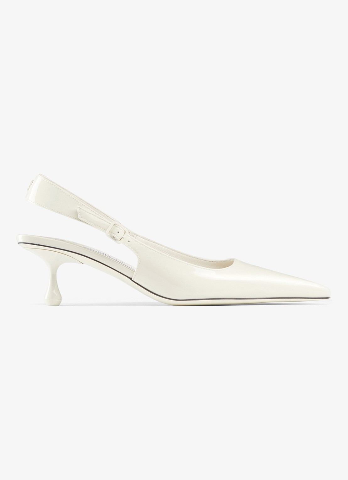 Jimmy Choo Amel 50 slingback van lakleer - voorkant 2 gebroken wit