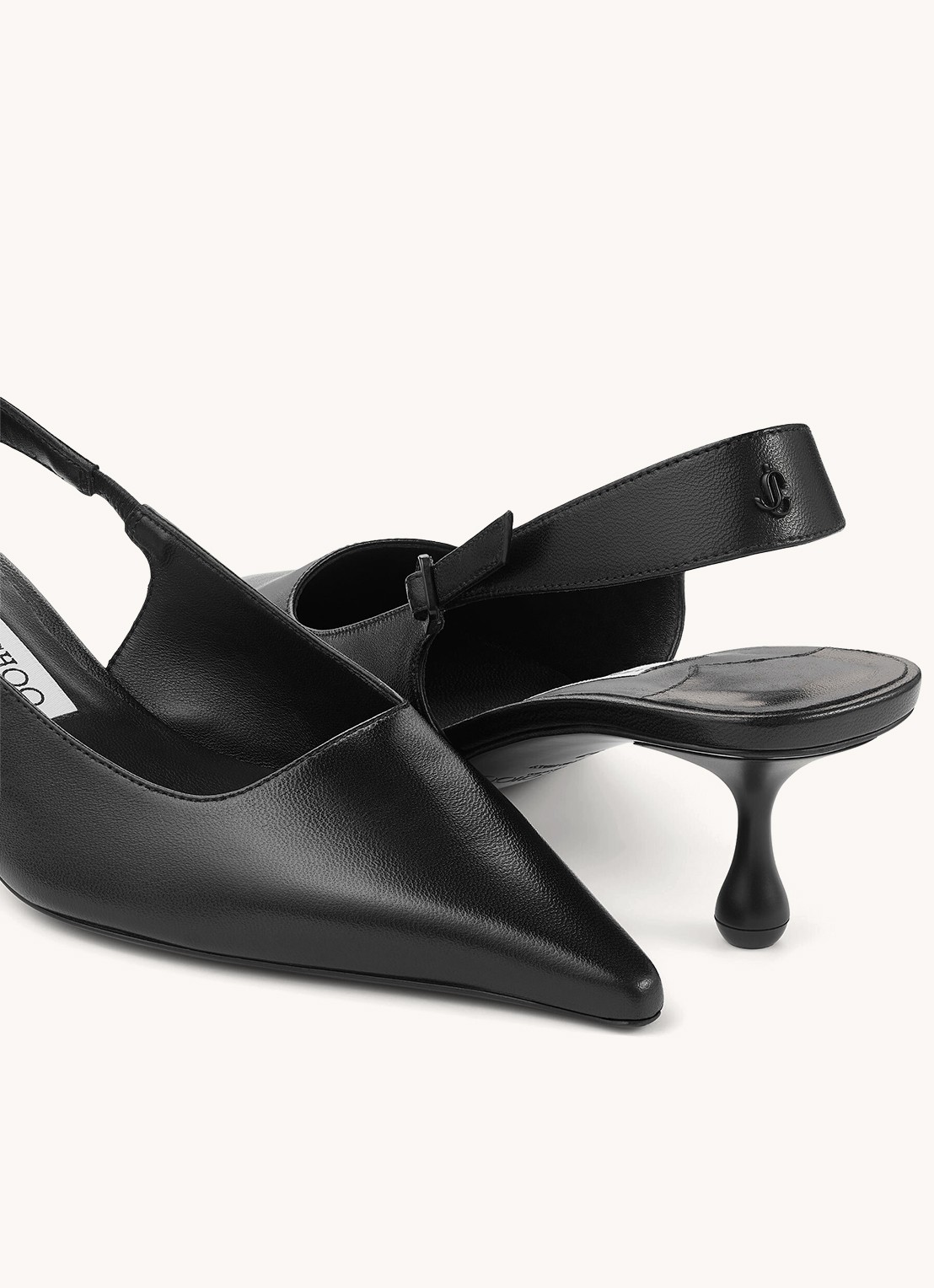 Jimmy Choo Amel 50 slingback van lamsleer - achterkant 3 zwart