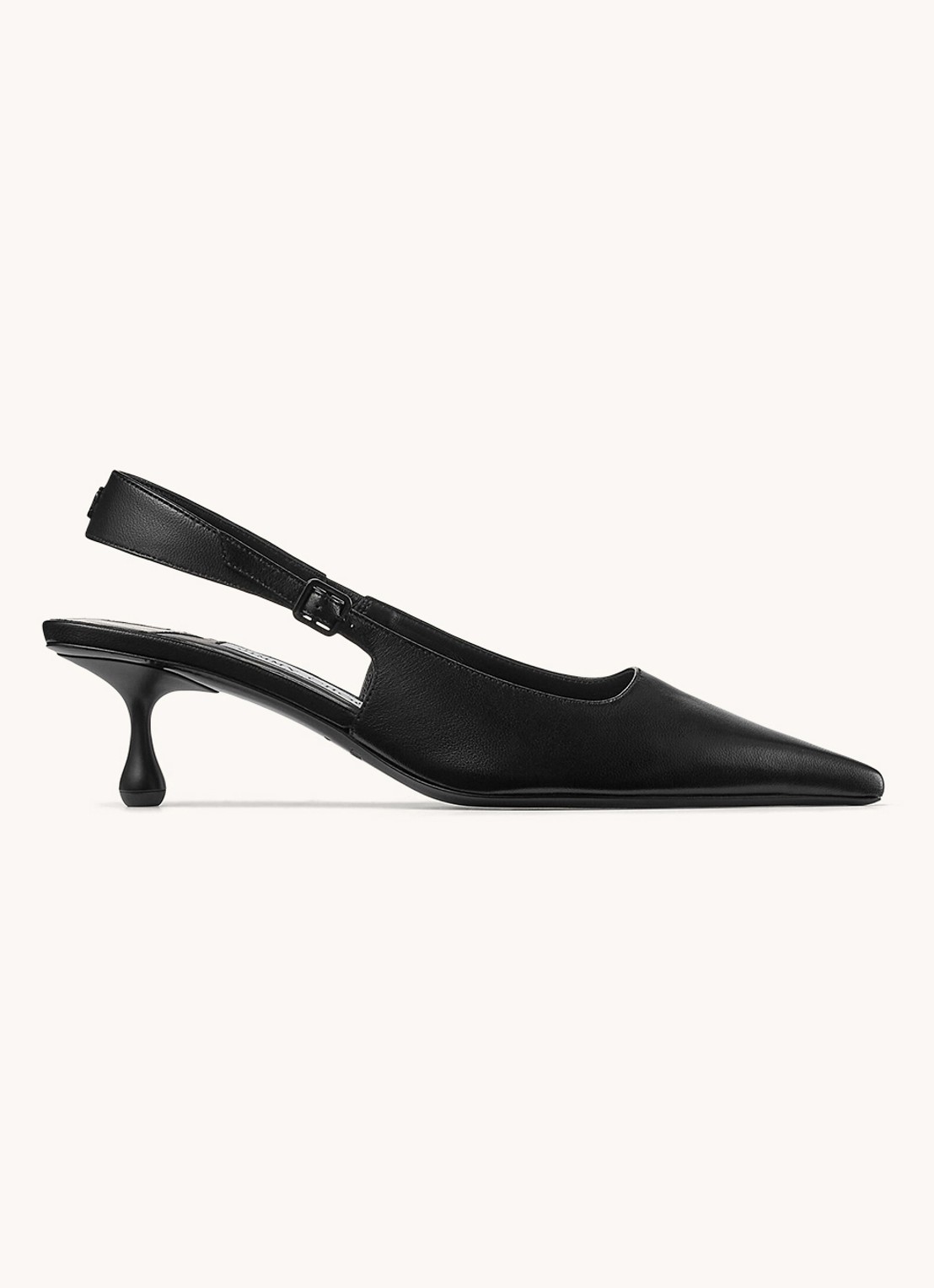 Jimmy Choo Amel 50 slingback van lamsleer - voorkant zwart