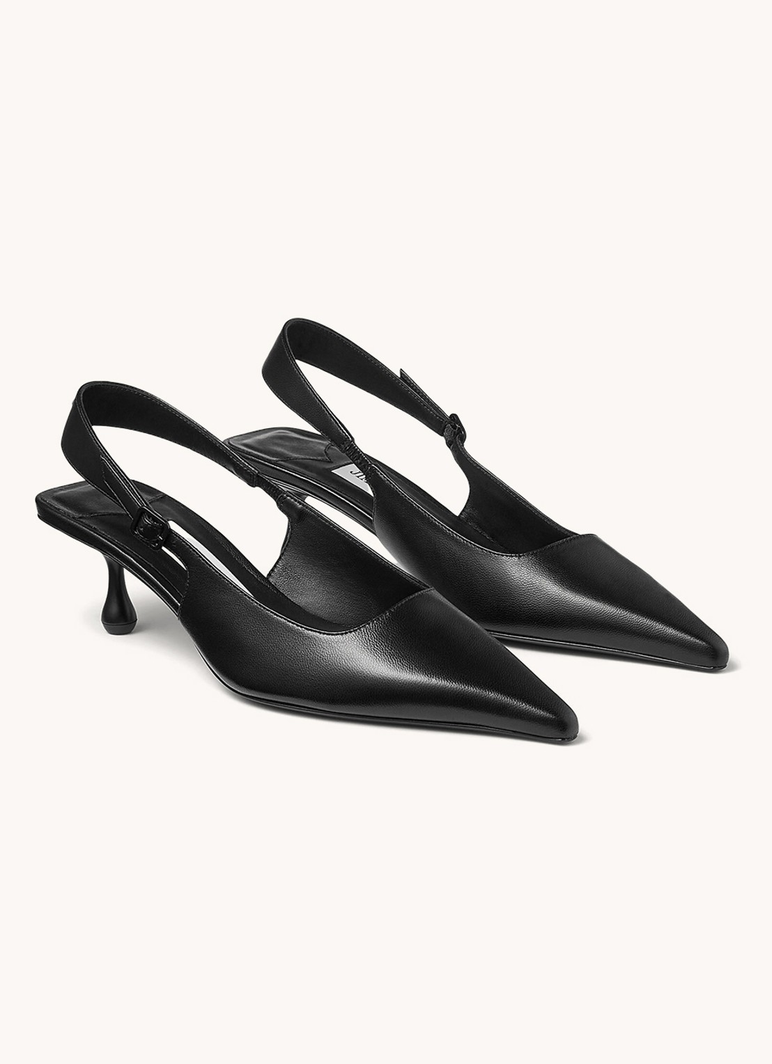 Jimmy Choo Amel 50 slingback van lamsleer - voorkant 2 zwart