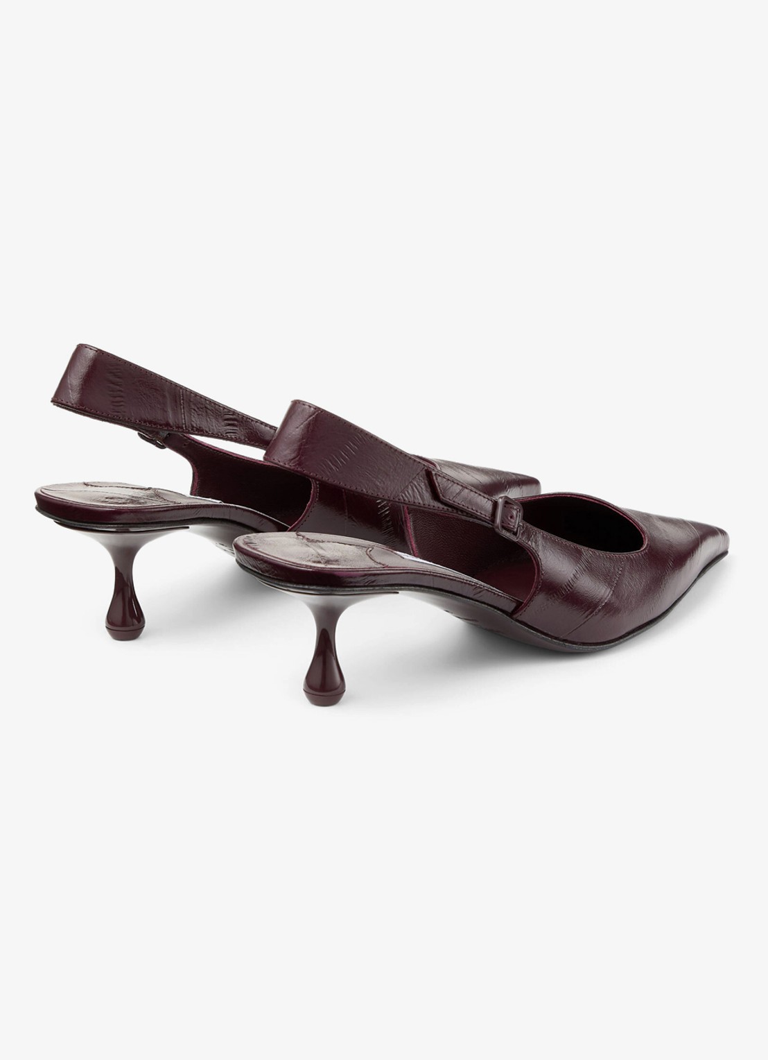 Jimmy Choo Amel 50 slingback van leer - achterkant 3 donkerrood