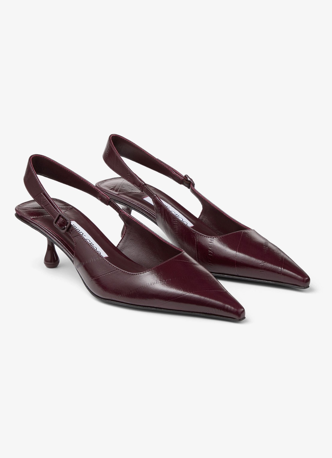 Jimmy Choo Amel 50 slingback van leer - voorkant 5 donkerrood