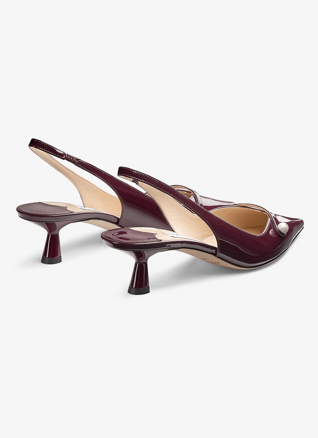 Jimmy Choo Amita 45 slingback van lakleer - detail 3 bordeauxrood