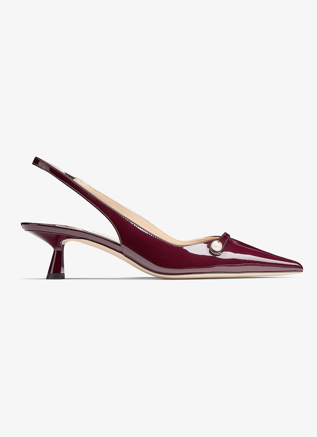 Jimmy Choo Amita 45 slingback van lakleer - voorkant 4 bordeauxrood