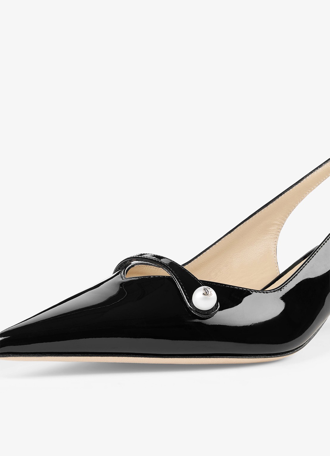 Jimmy Choo Amita 45 slingback van lakleer - detail 2 zwart