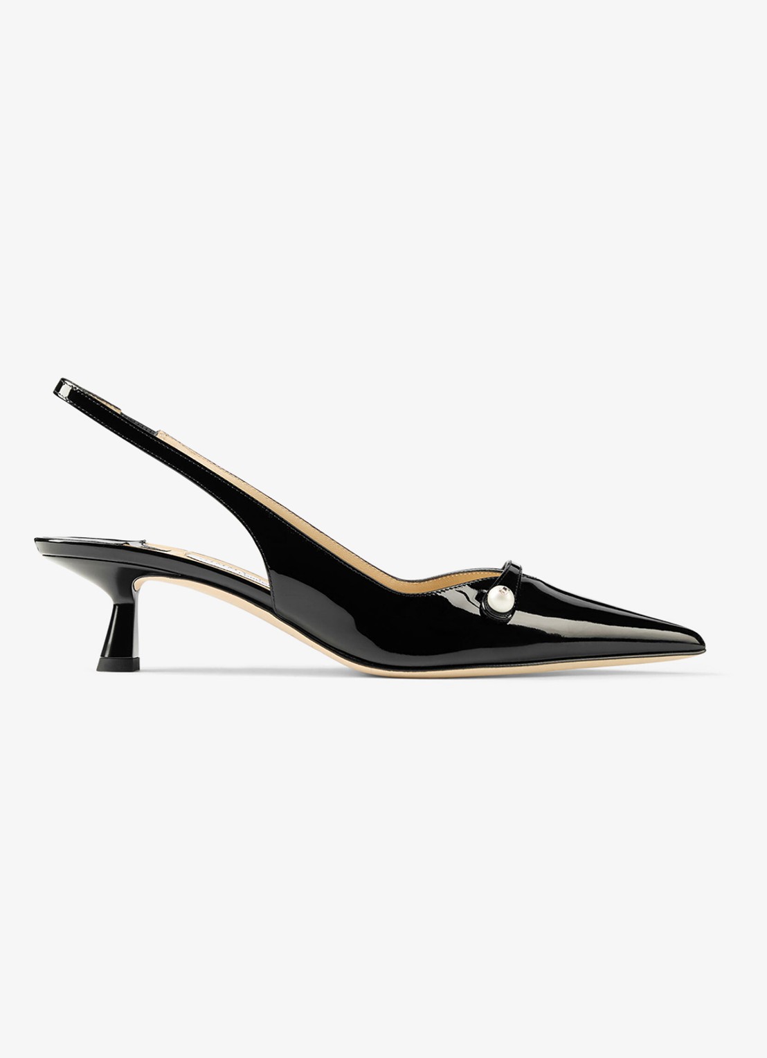 Jimmy Choo Amita 45 slingback van lakleer - voorkant 4 zwart