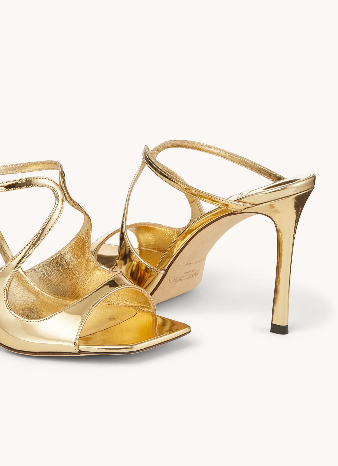Jimmy Choo Anise 95 muiltje van kalfsleer - detail 2 goud