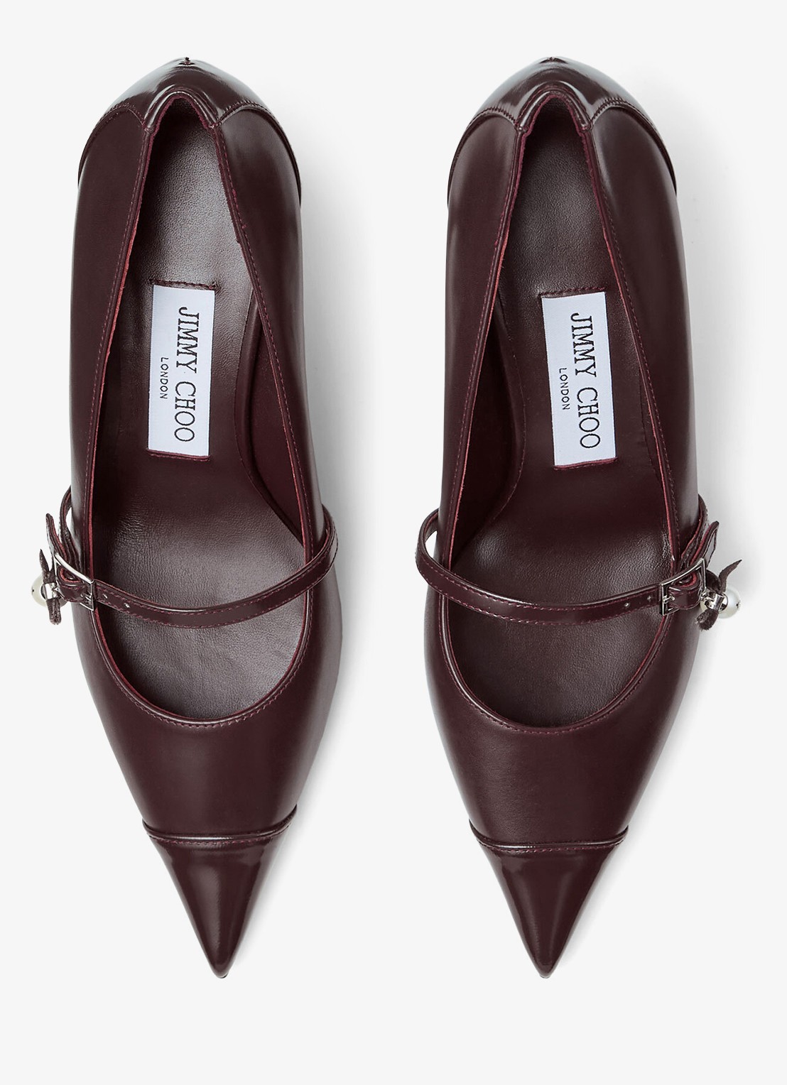 Jimmy Choo Aren 65 pump van kalfsleer - detail 4 bordeauxrood