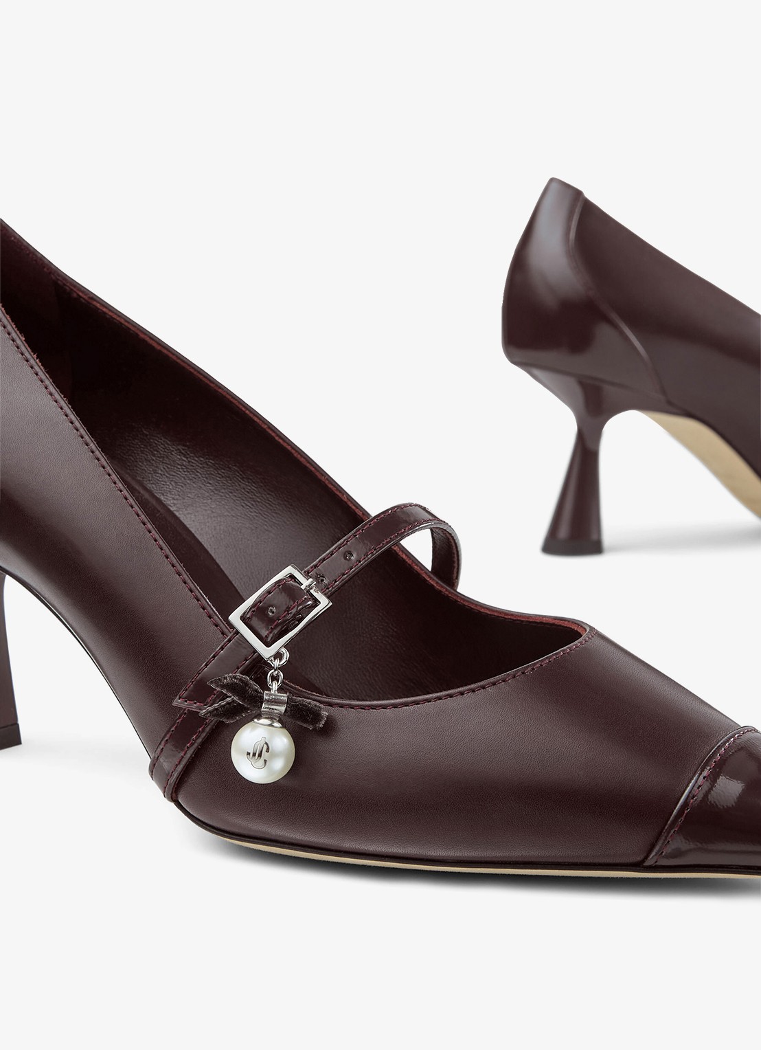 Jimmy Choo Aren 65 pump van kalfsleer - detail 5 bordeauxrood