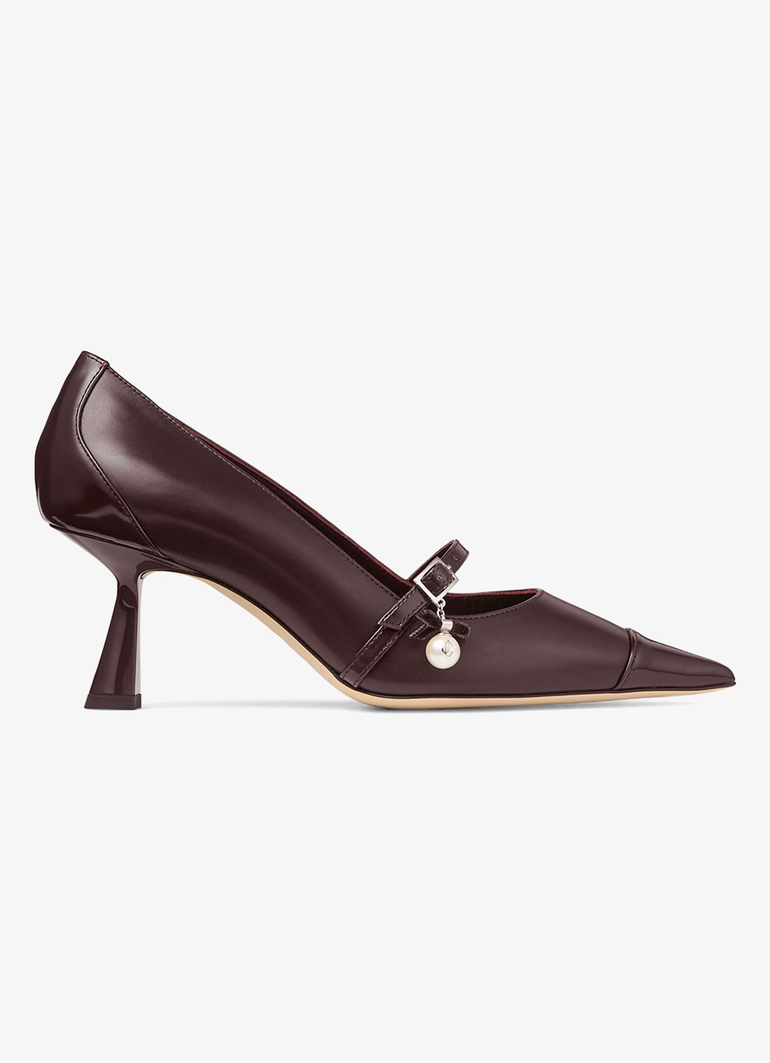 Jimmy Choo Aren 65 pump van kalfsleer - voorkant bordeauxrood