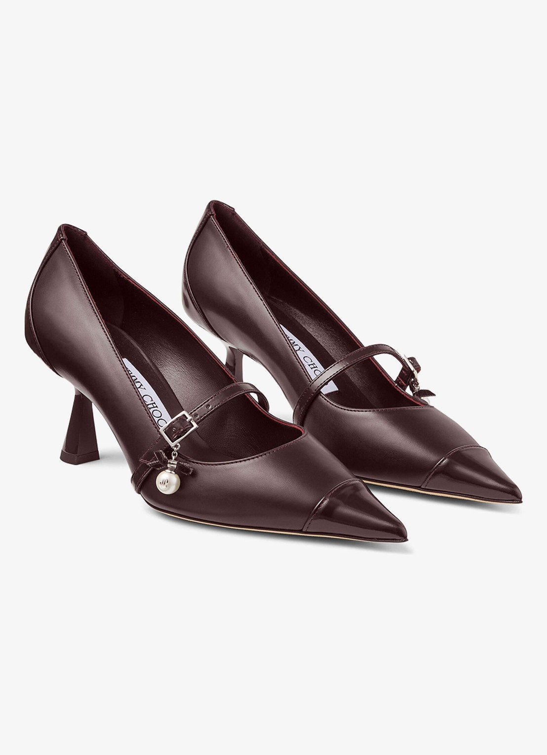Jimmy Choo Aren 65 pump van kalfsleer - voorkant 2 bordeauxrood