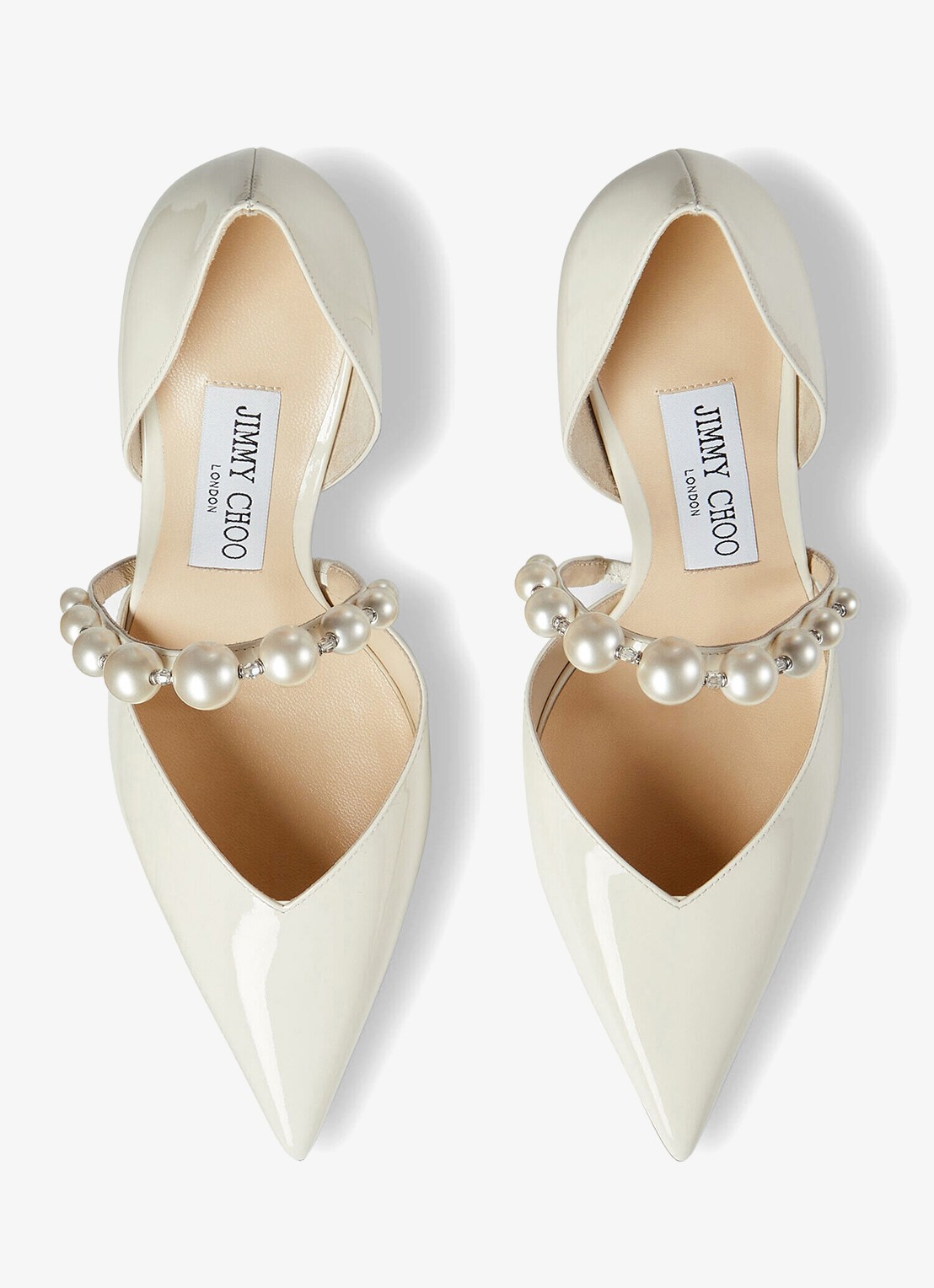 Jimmy Choo Aurelie pump van lakleer met kristal - detail 4 wit