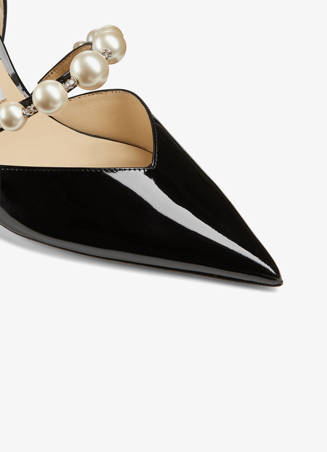 Jimmy Choo Aurelie sandalette van lakleer met kristal - detail 3 zwart