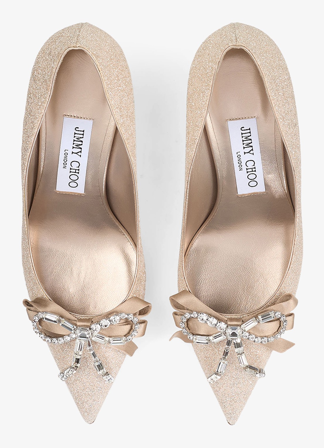 Jimmy Choo Auria 70 pump met glitter - detail 2 goud