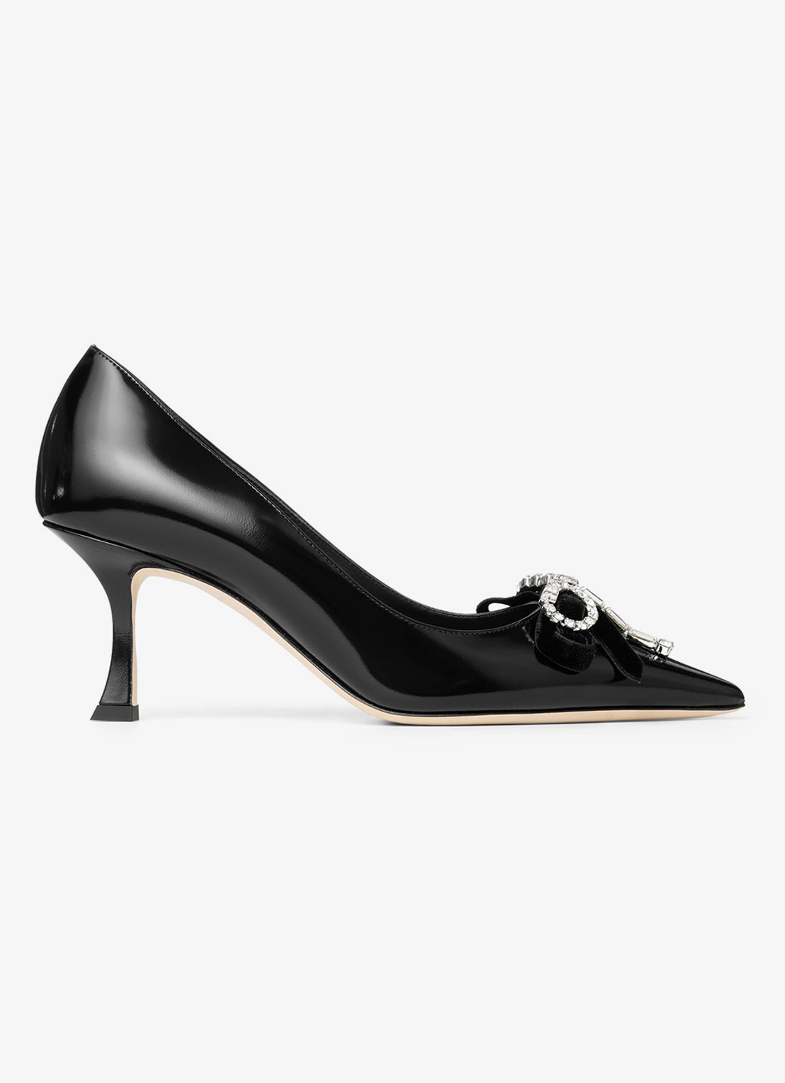 Jimmy Choo Auria 70 pump van lamsleer - voorkant 3 zwart