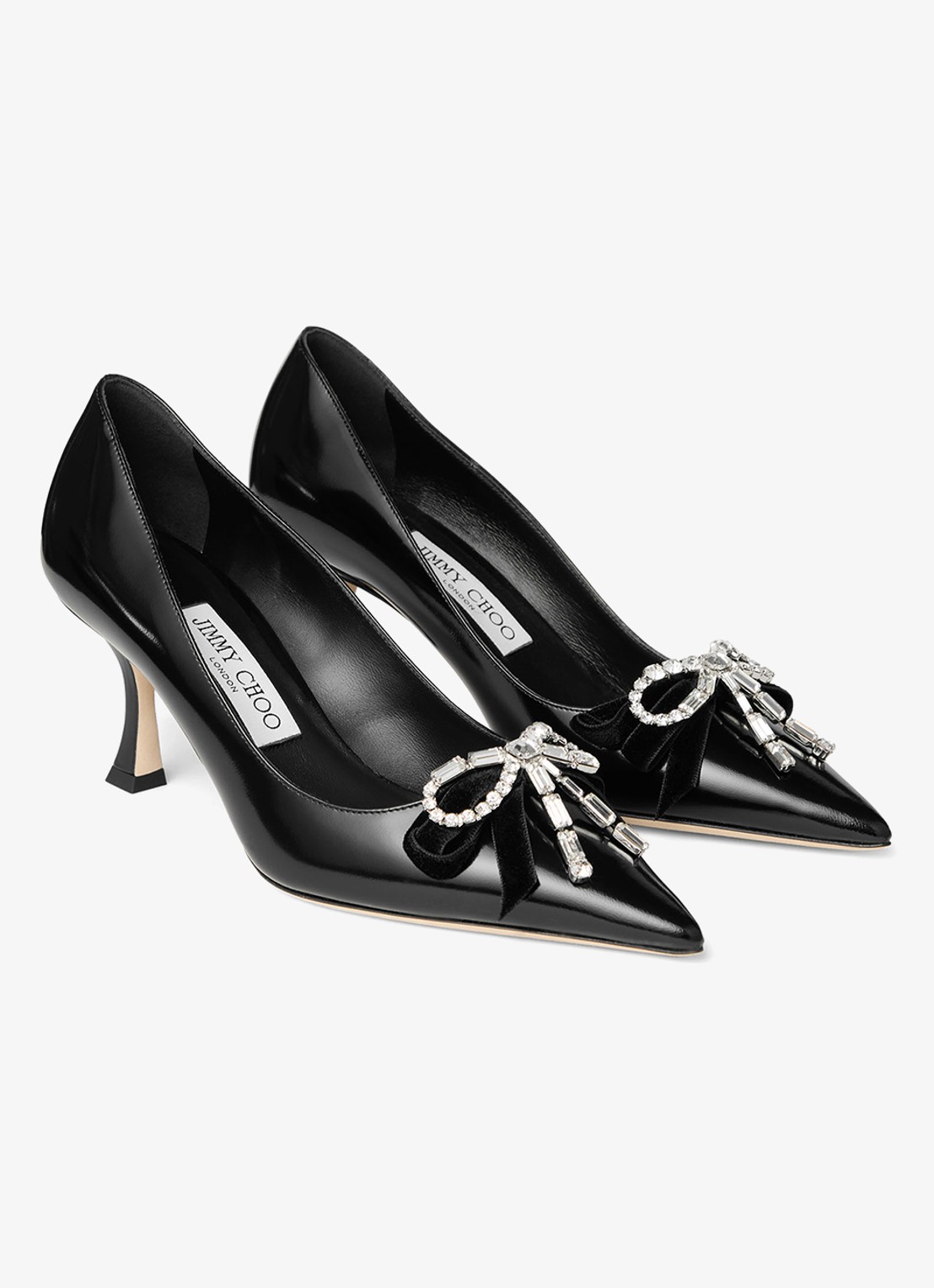 Jimmy Choo Auria 70 pump van lamsleer - voorkant 4 zwart