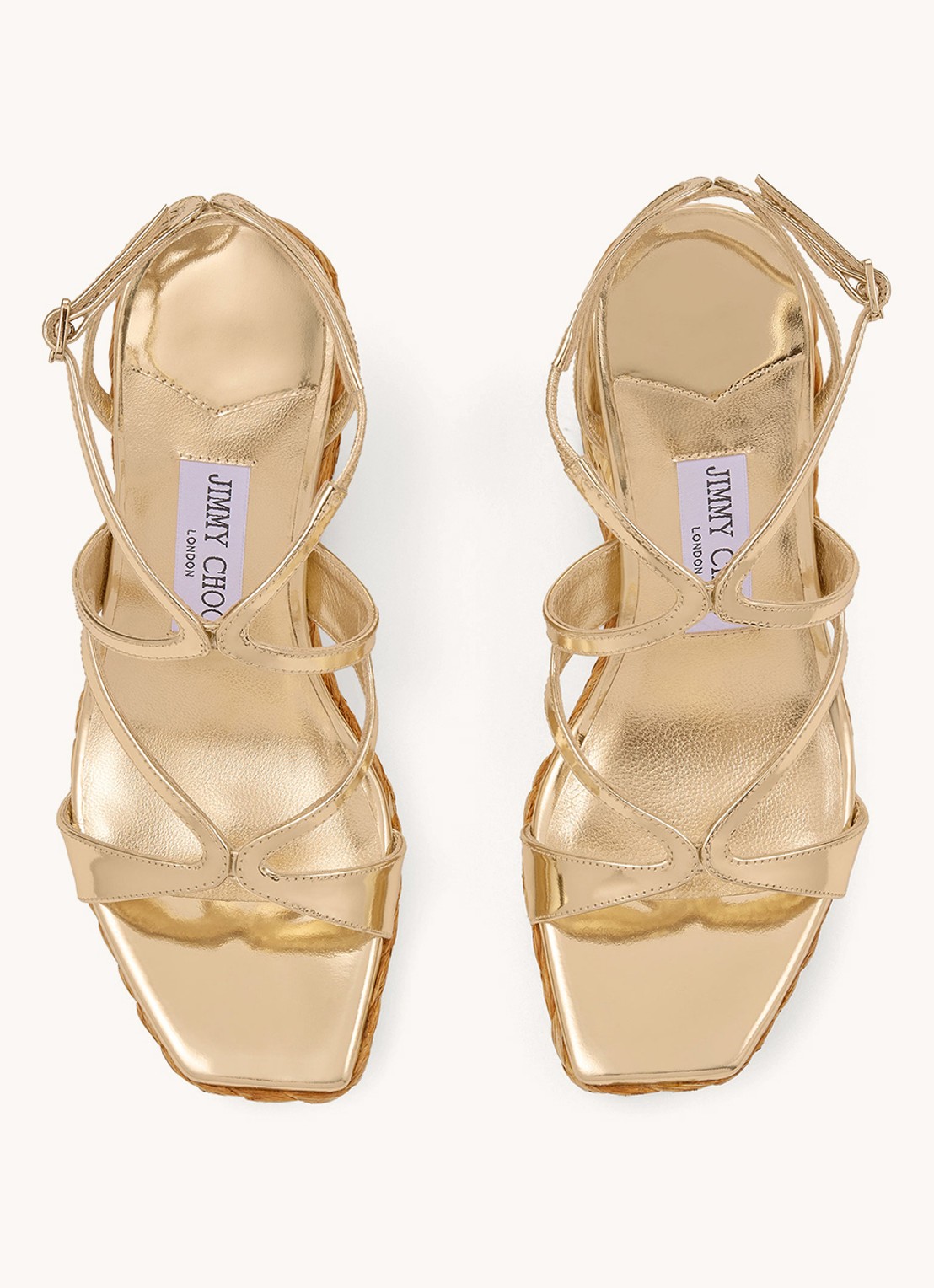 Jimmy Choo Ayla 110 sleehak met kalfsleren details - detail 3 goud