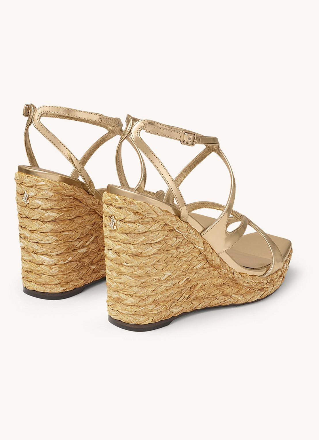Jimmy Choo Ayla 110 sleehak met kalfsleren details - detail 4 goud