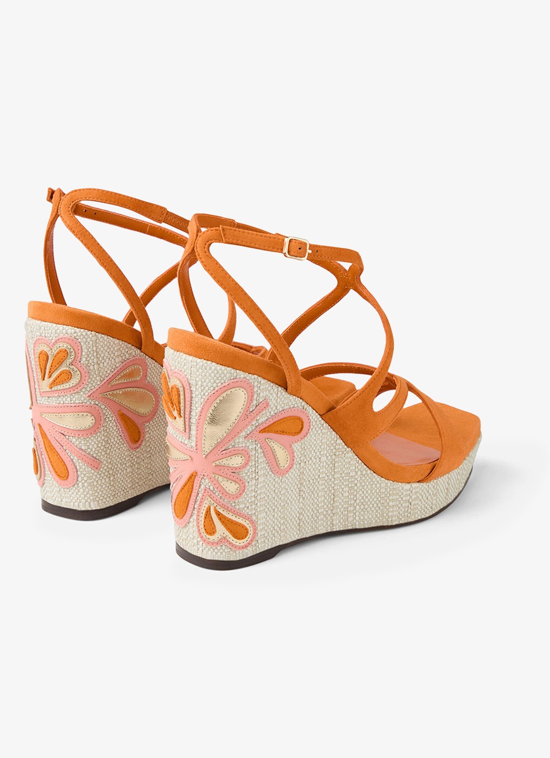 Jimmy Choo Ayla 110 sleehak van suède - achterkant orange