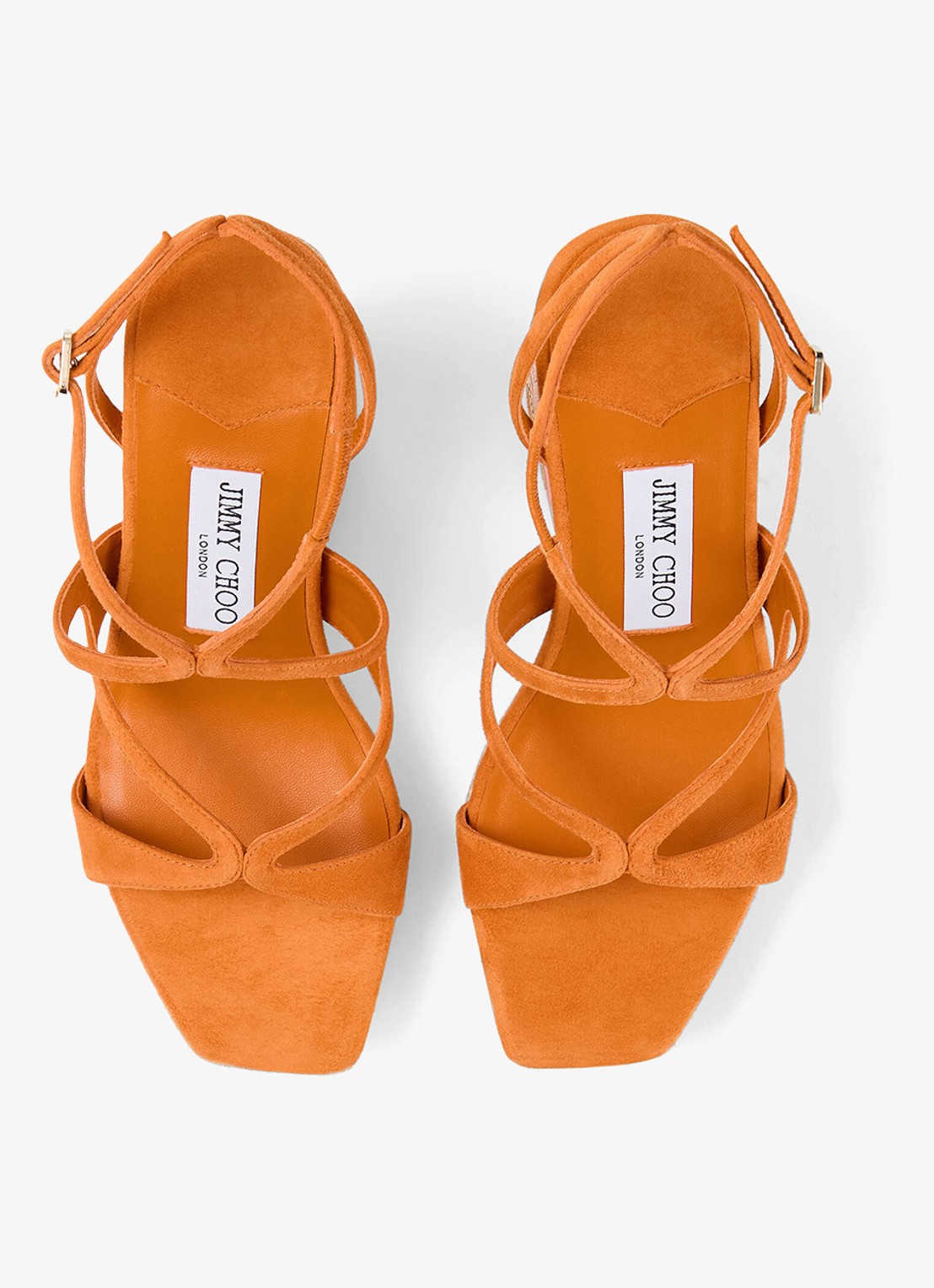 Jimmy Choo Ayla 110 sleehak van suède - detail 5 orange