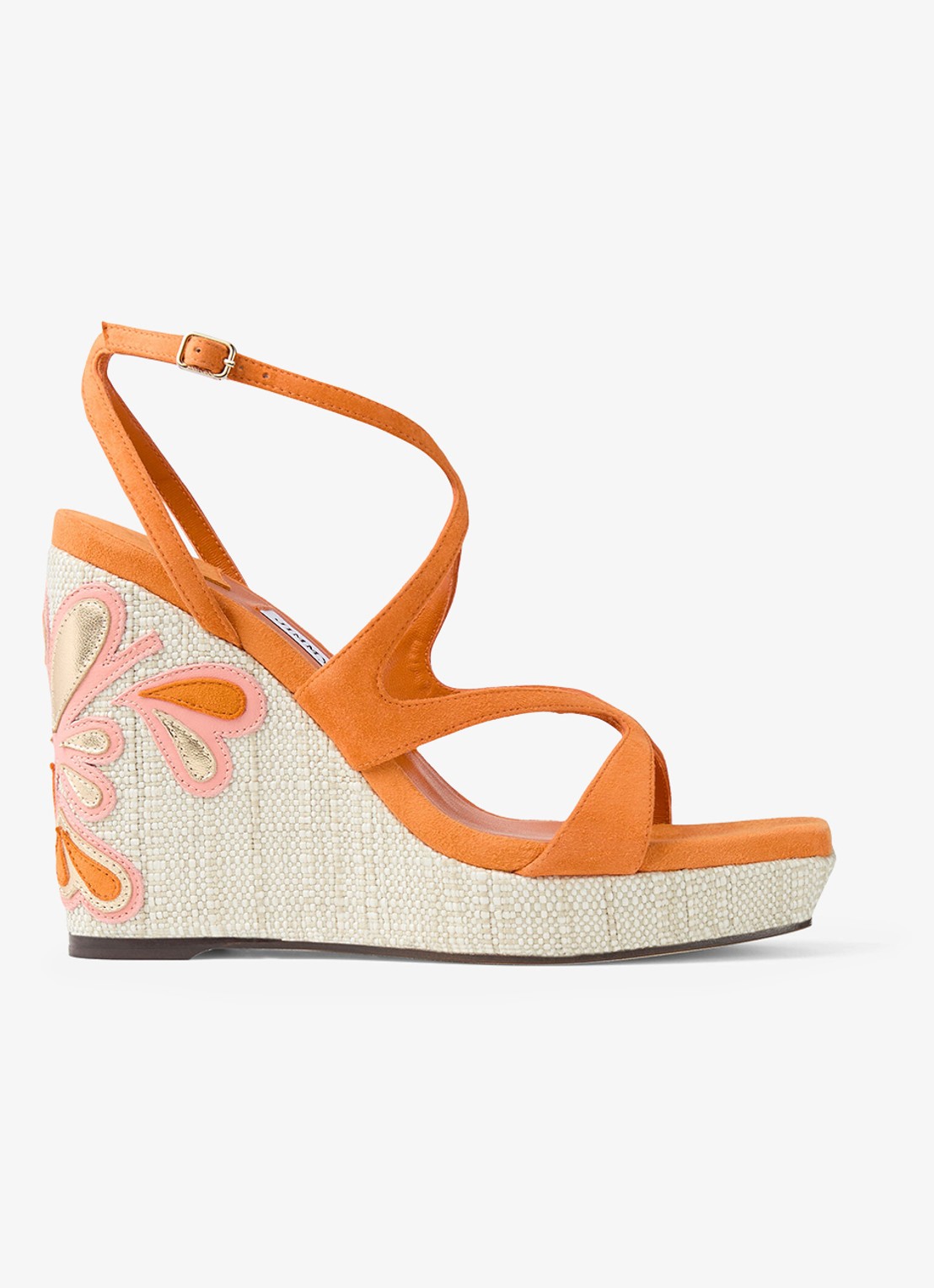 Jimmy Choo Ayla 110 sleehak van suède - voorkant 2 orange