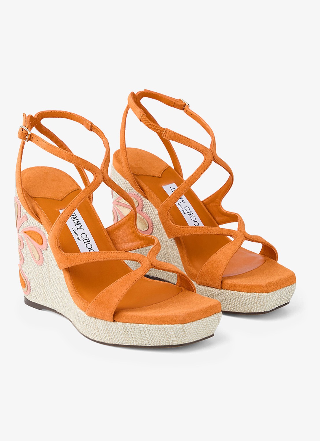 Jimmy Choo Ayla 110 sleehak van suède - voorkant 3 orange