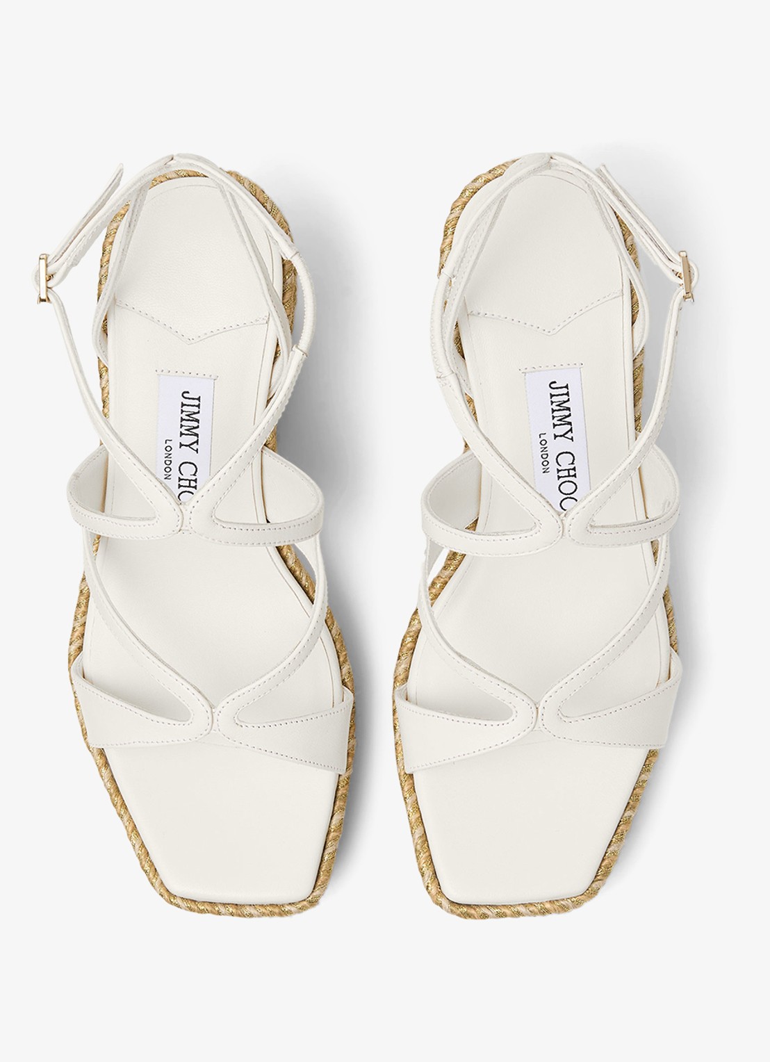 Jimmy Choo Ayla 85 sleehak van lamsleer - detail gebroken wit