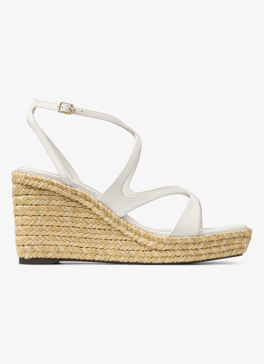 Jimmy Choo Ayla 85 sleehak van lamsleer - voorkant 2 gebroken wit