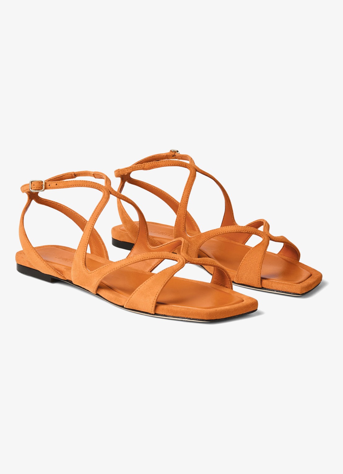 Jimmy Choo Ayla sandaal van geitensuède - detail 2 orange
