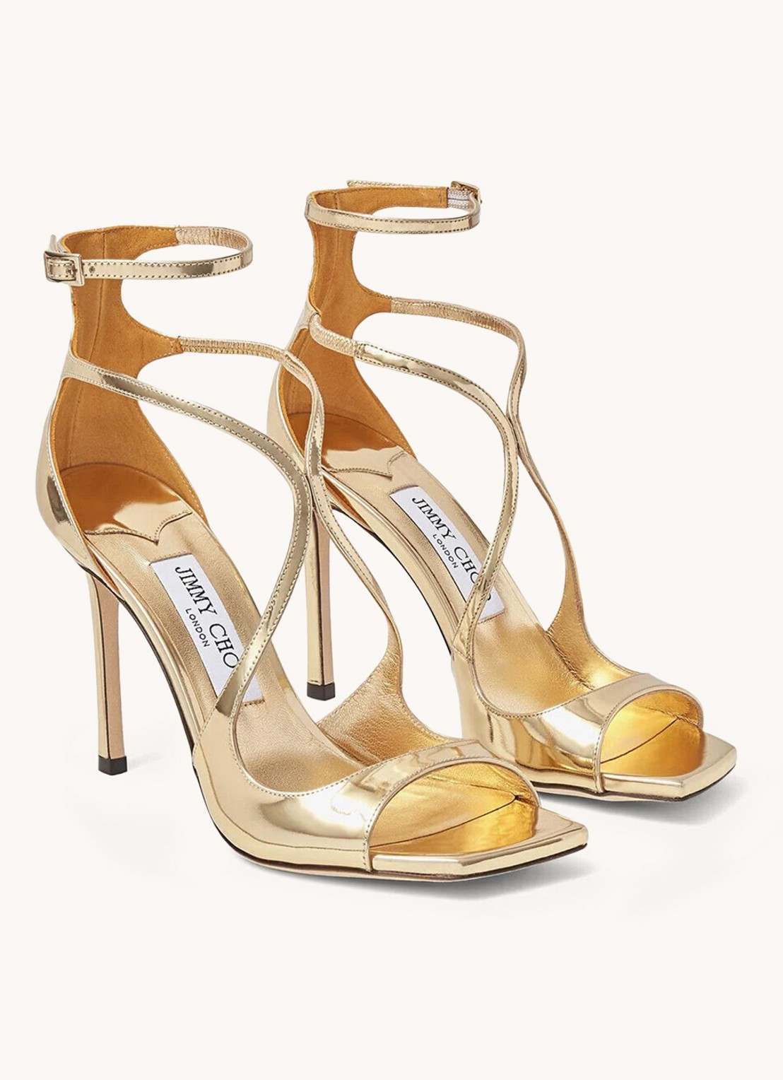 Jimmy Choo Azia 110 sandalette met metallic finish - detail 3 goud