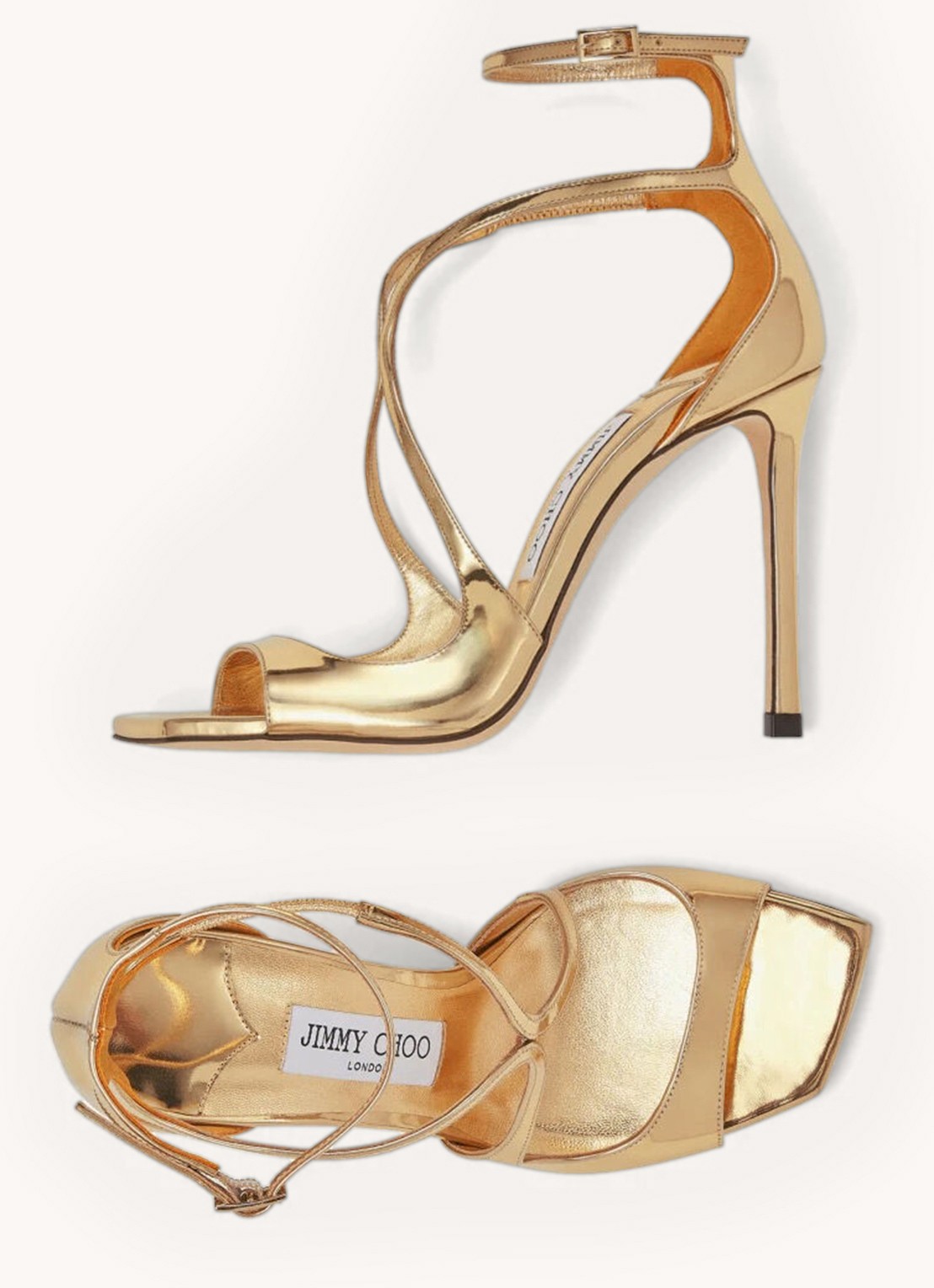Jimmy Choo Azia 110 sandalette met metallic finish - detail 5 goud