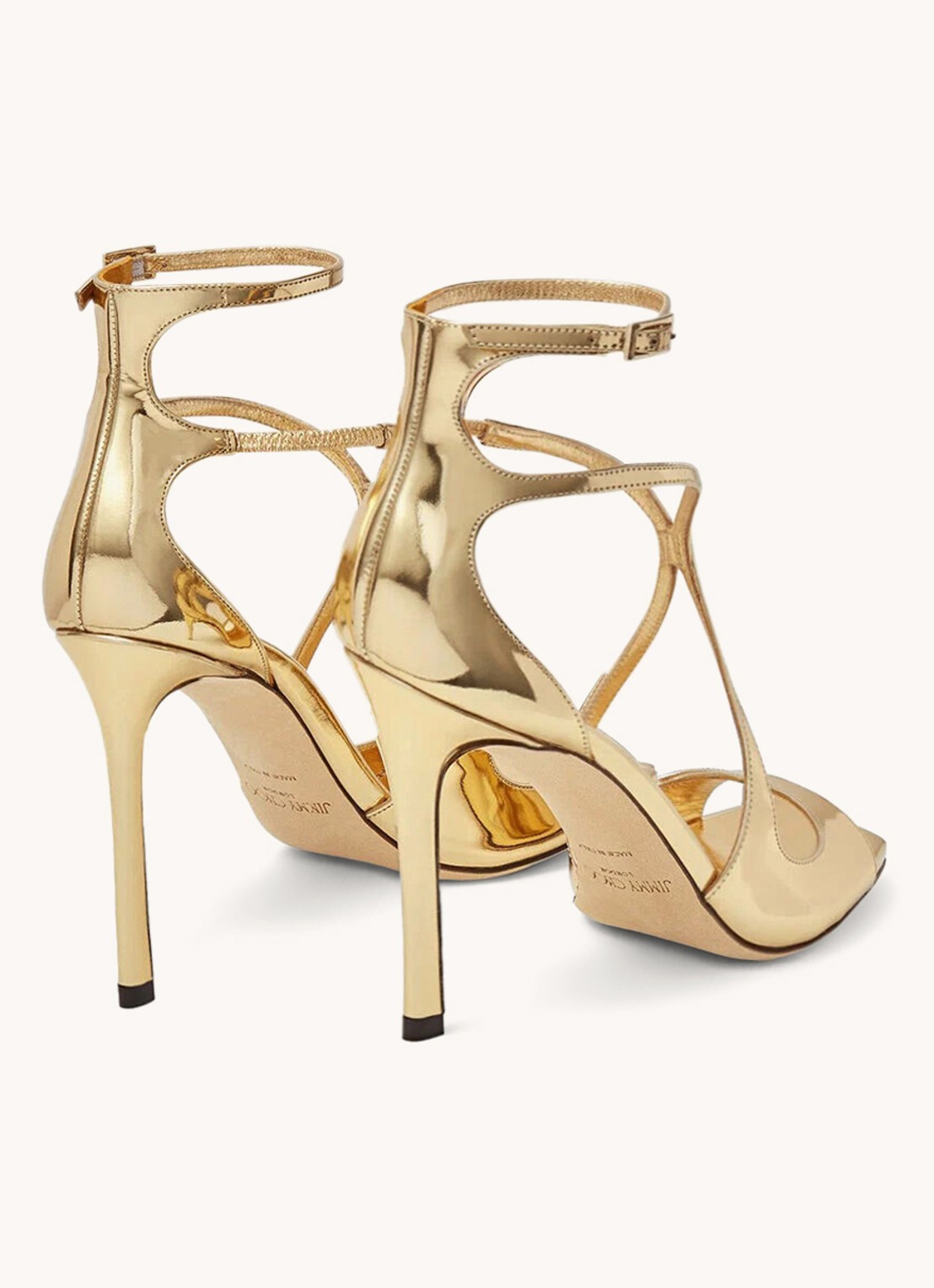 Jimmy Choo Azia 110 sandalette met metallic finish - detail 6 goud