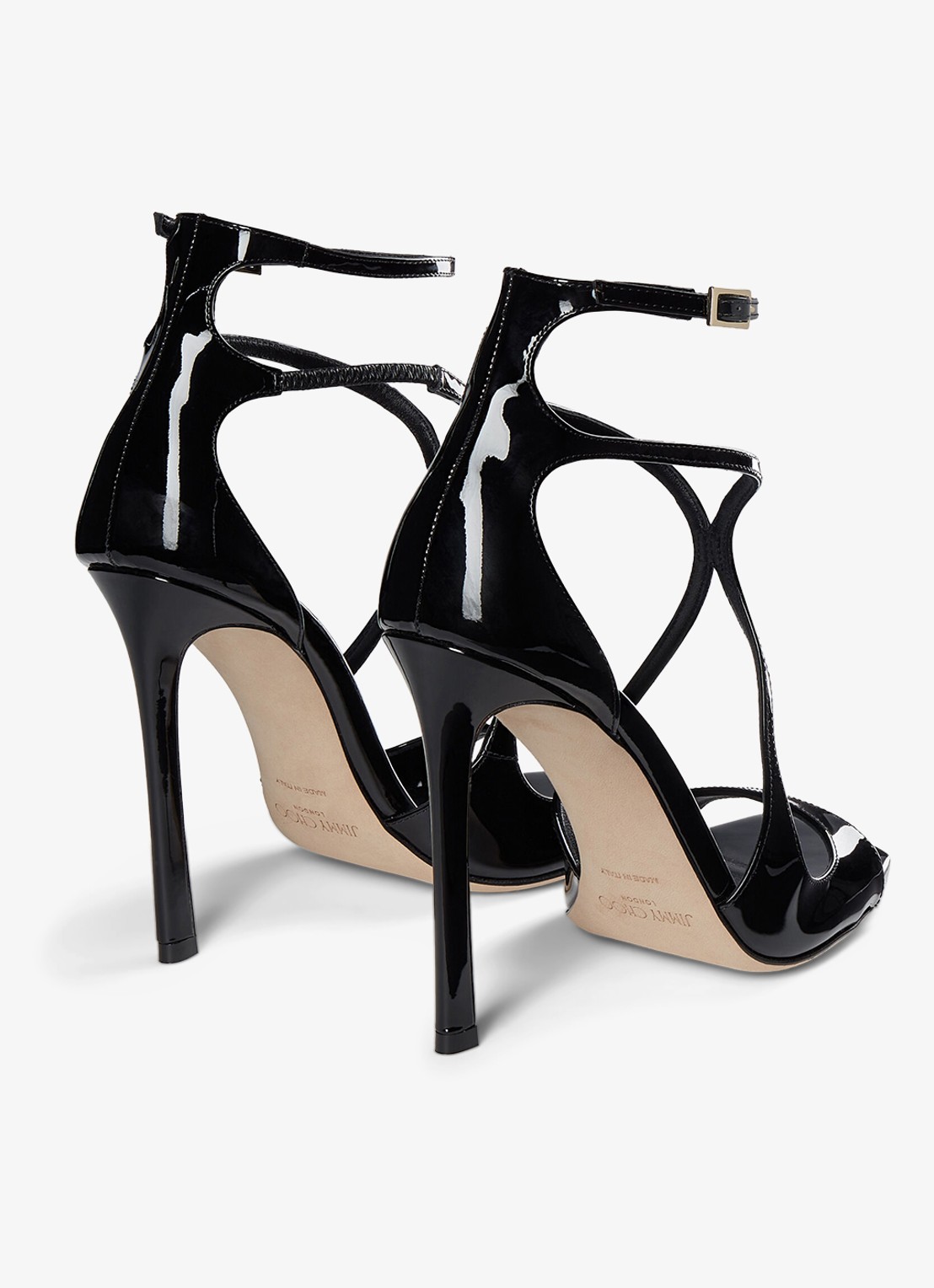 Jimmy Choo Azia sandalette van lakleer - achterkant 5 zwart