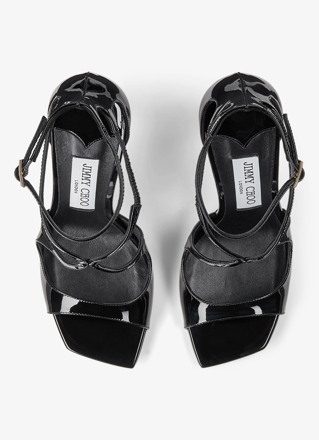 Jimmy Choo Azia sandalette van lakleer - detail 2 zwart