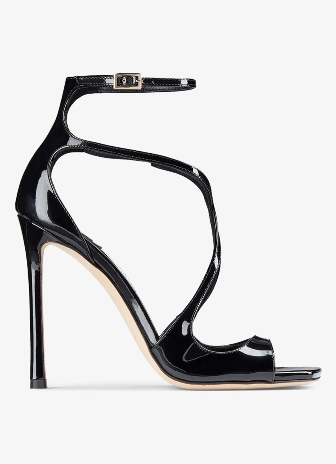 Jimmy Choo Azia sandalette van lakleer - voorkant 3 zwart
