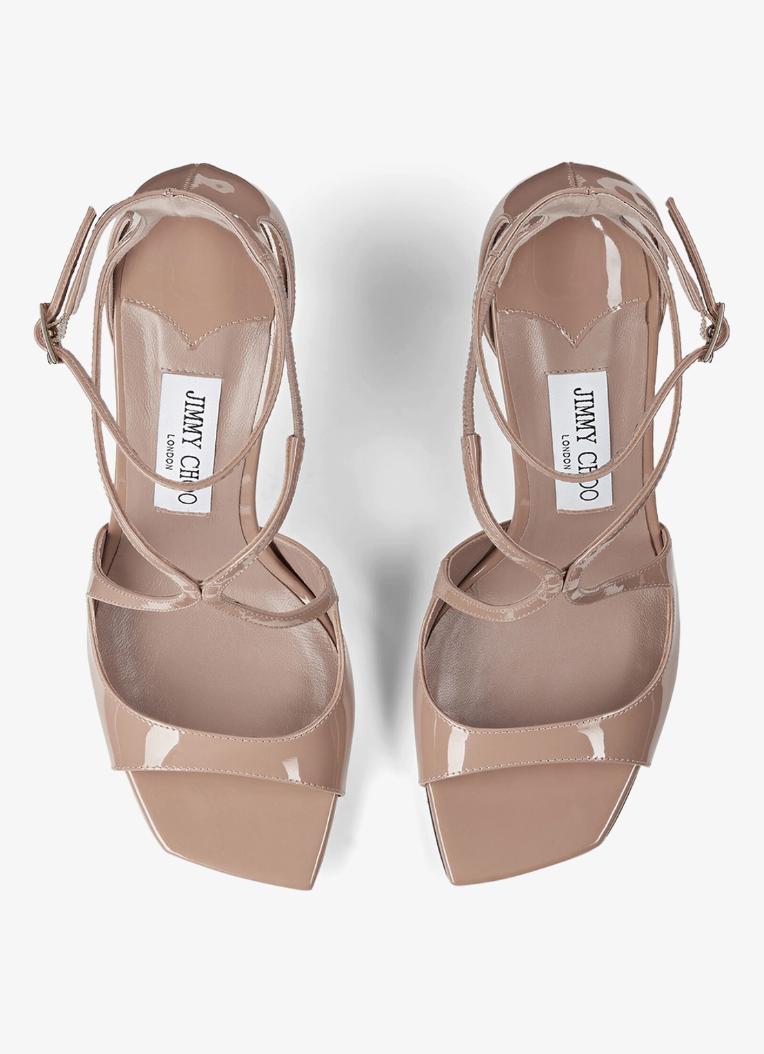 Jimmy Choo Azia sandalette van lakleer - detail 5 beige