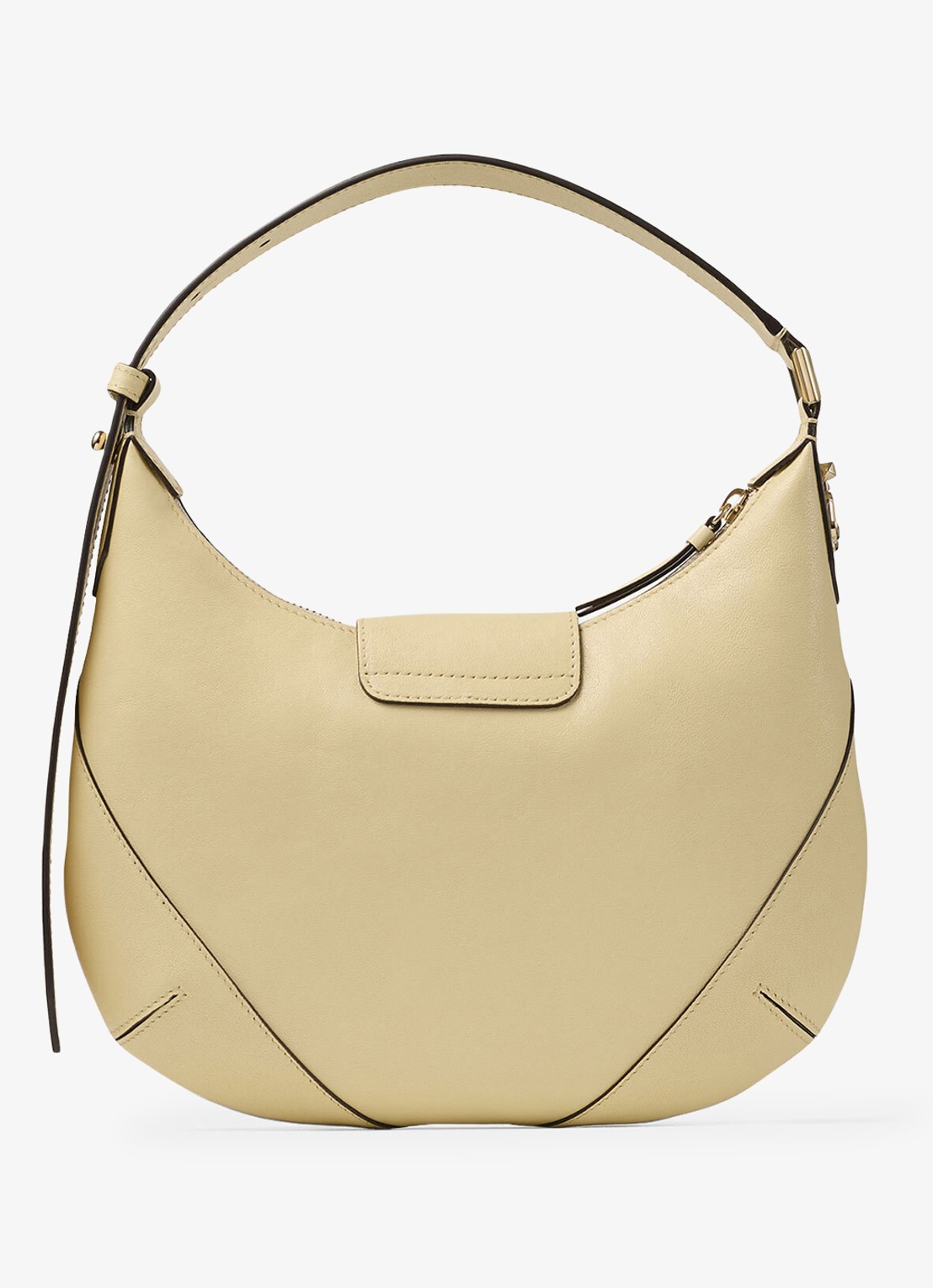 Jimmy Choo Bar Hobo/S schoudertas van lamsleer - achterkant 3 creme