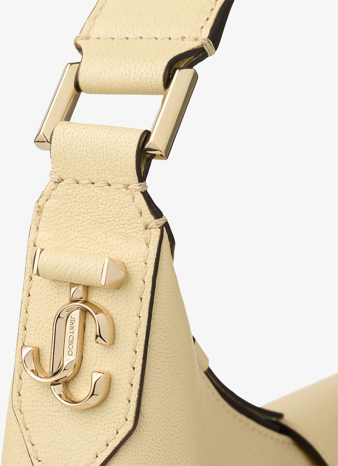 Jimmy Choo Bar Hobo/S schoudertas van lamsleer - detail 5 creme