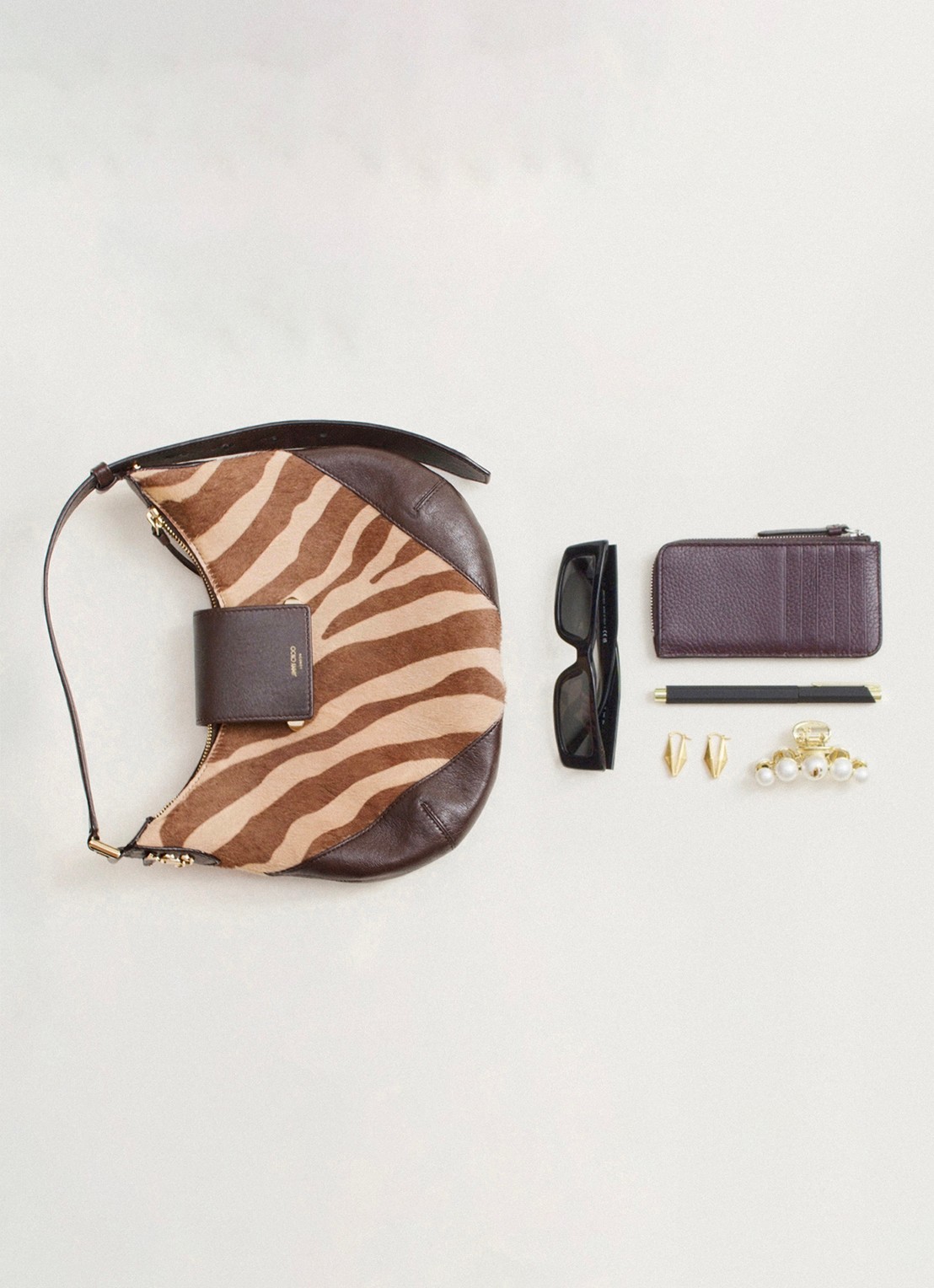Jimmy Choo Bar Hobo/S schoudertas van lamsleer - detail 6 creme