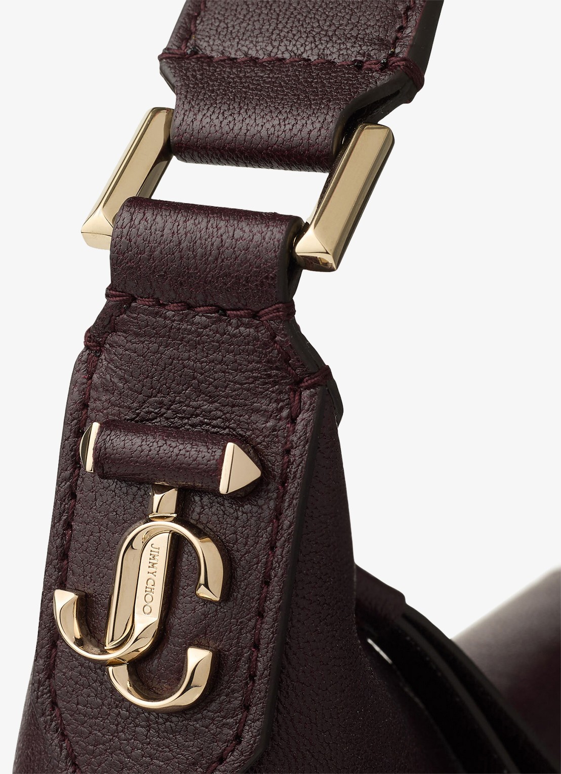 Jimmy Choo Bar Hobo/S schoudertas van lamsleer - detail 5 donkerbruin