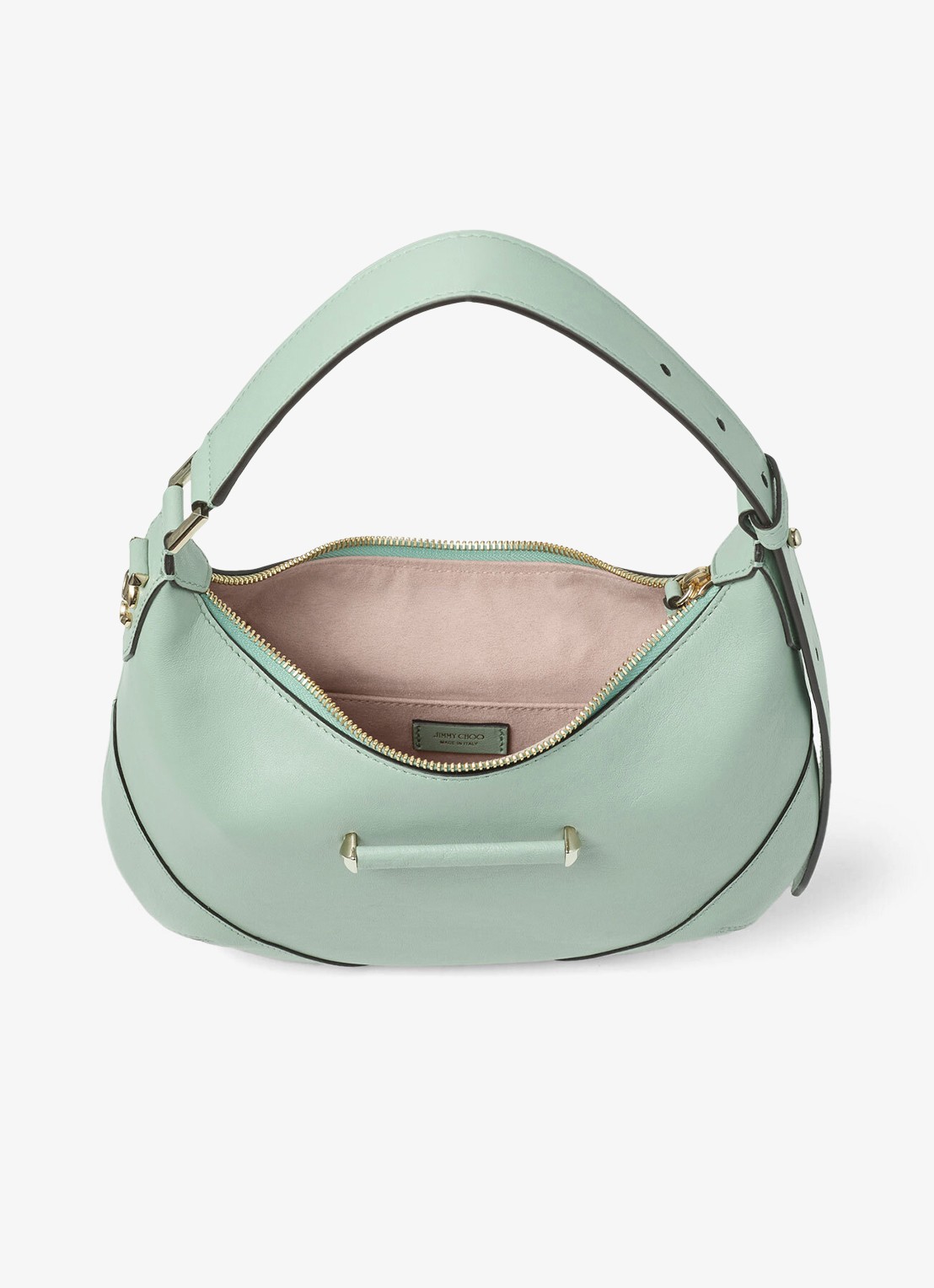 Jimmy Choo Bar Hobo/S schoudertas van lamsleer - detail 4 groen